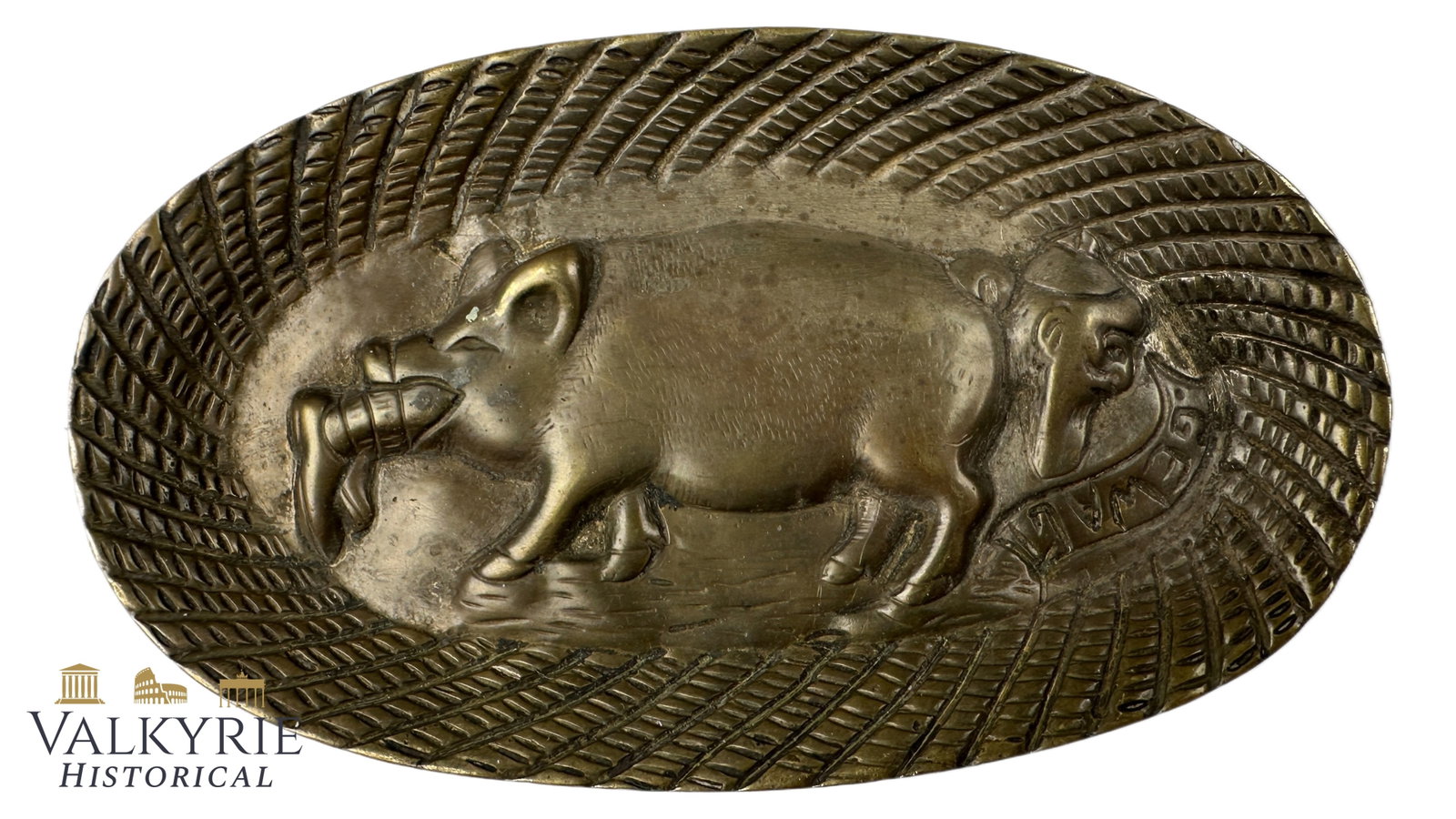19th / Early 20th Century German Anti-Semitic Cast Brass Tray – Judensau Caricature "GEWALT" Dish: 19th / Early 20th Century German Anti-Semitic Cast Brass Tray – Judensau Caricature "GEWALT" Dish1. Item Overview & Specifications Up for auction is an authentic antique late 19th to early 20th-cent