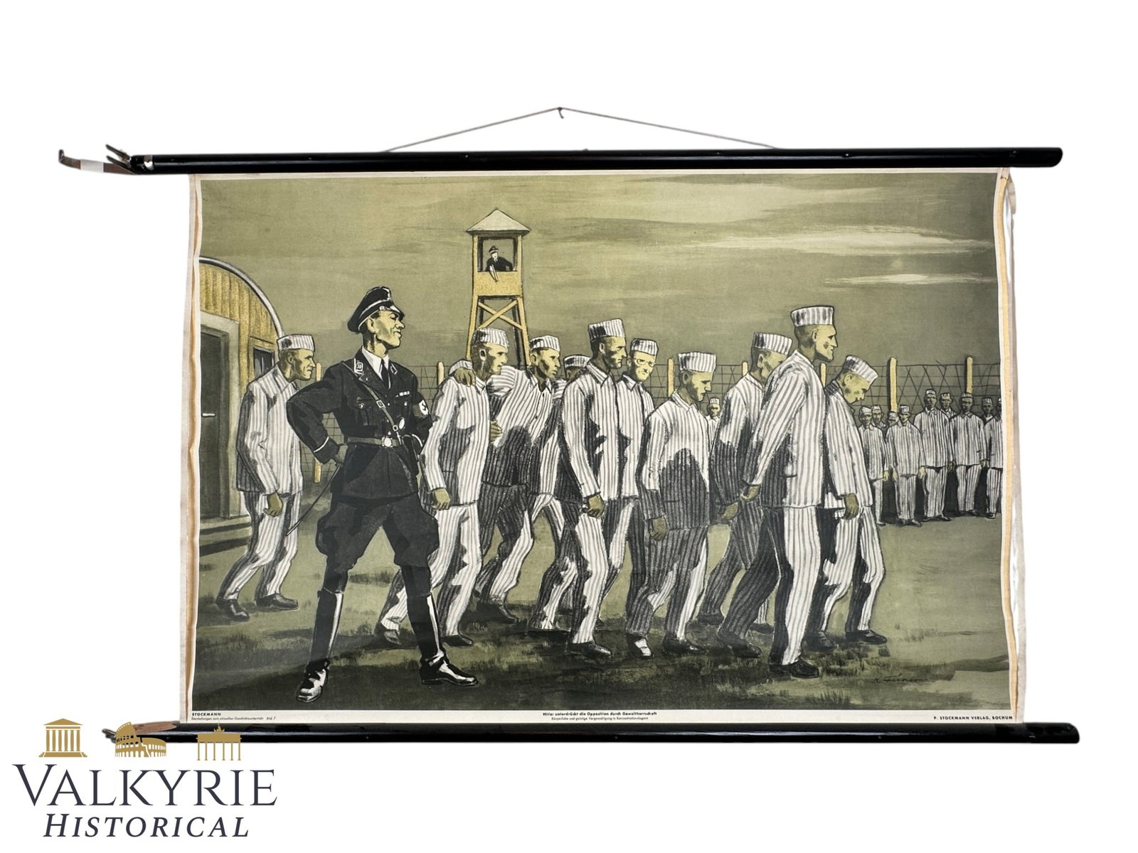 Post-WWII German Educational Wall Chart (Schulwandbild) – Nazi Concentration Camps (1 of 12)