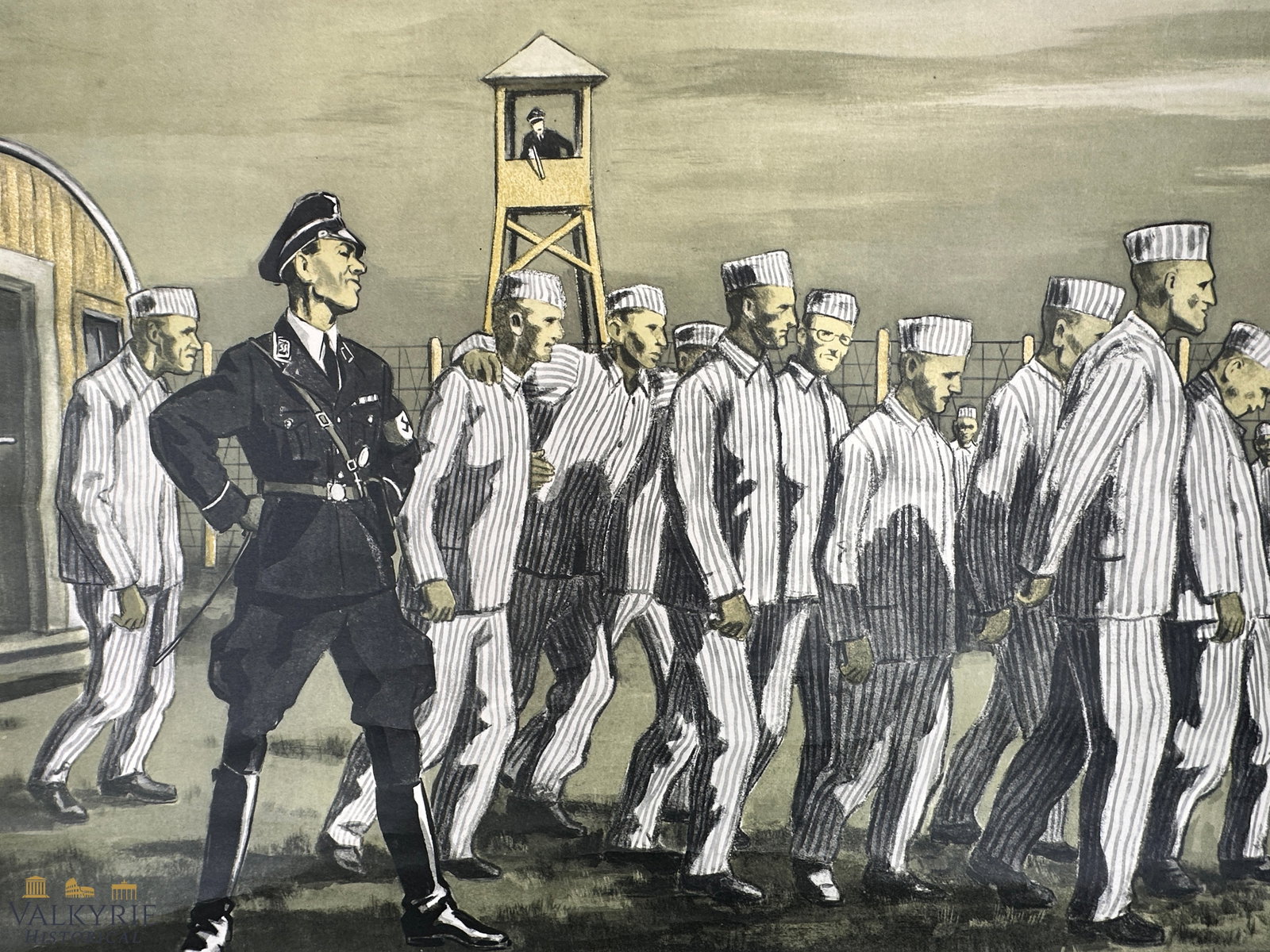 Post-WWII German Educational Wall Chart (Schulwandbild) – Nazi Concentration Camps - 5