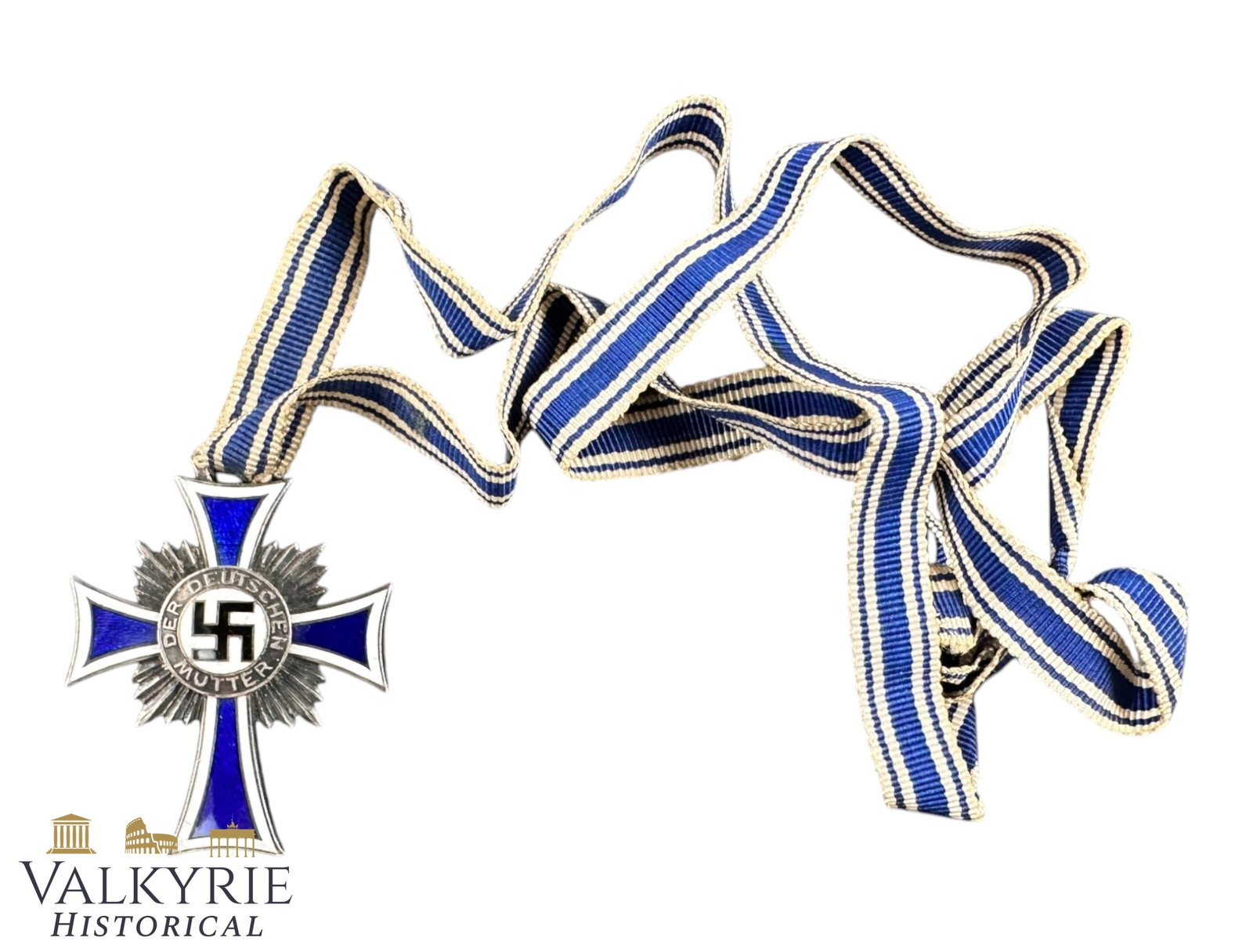German Mother's Cross in Silver (Ehrenkreuz der Deutschen Mutter Silber) with Original Sewn Ribbon: WWII German Mother's Cross in Silver (Ehrenkreuz der Deutschen Mutter – Silber) with Original Sewn Ribbon1. Item Overview & Specifications Up for auction is an authentic World War II German Cross