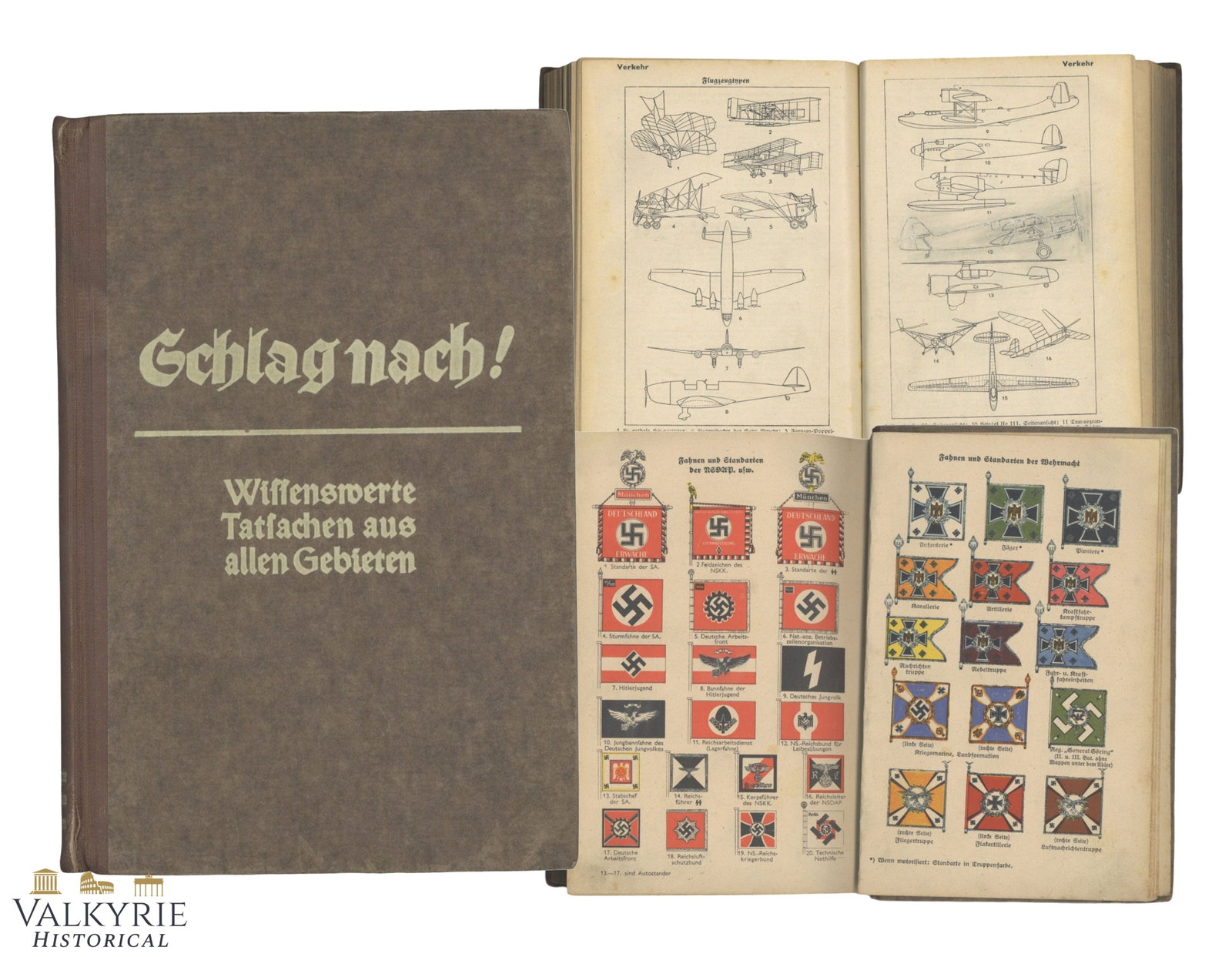 German Reference Book "Schlag nach!" (3rd Edition, ca. 1939) – WWII Konigshutte School Stamp: Vintage German Reference Book "Schlag nach!" (3rd Edition, ca. 1939) – WWII Konigshutte School Stamp1. Item Overview & Specifications Up for auction is an authentic early WWII-era German general