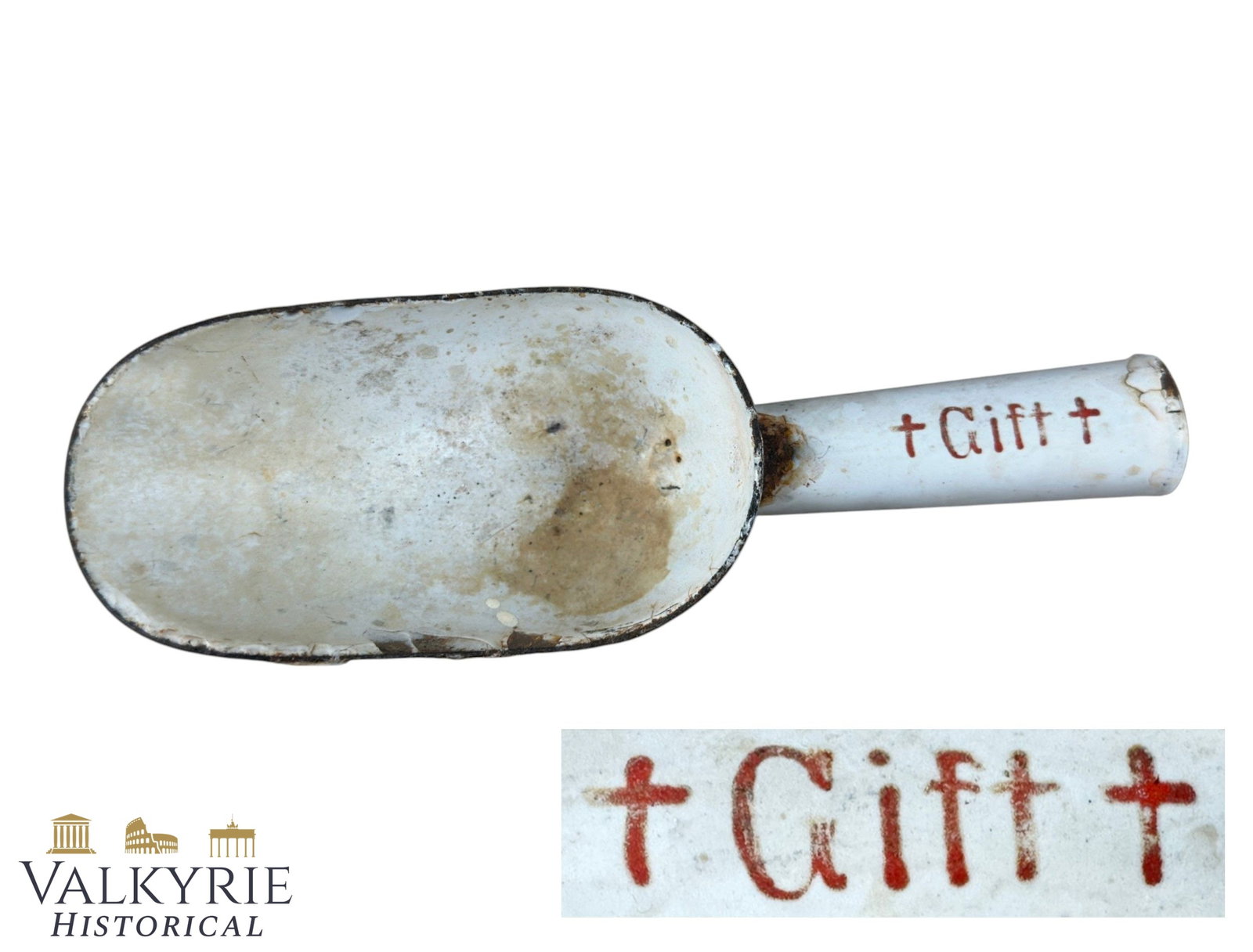 Vintage German Enamel Pharmacy Scoop – "+ Gift +" (Poison Scoop, ca. 1920s–1930s) (1 of 7)