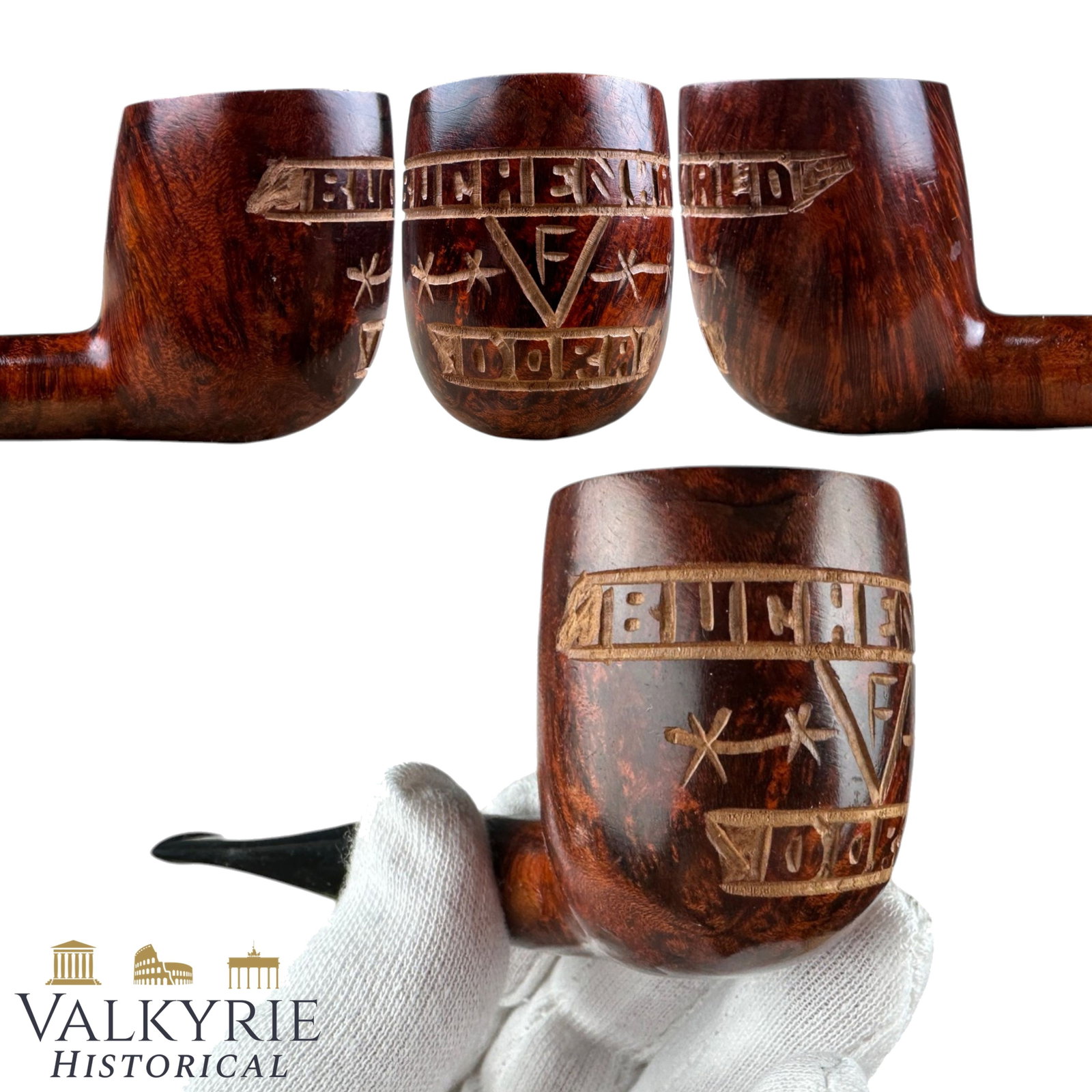 Concentration Camp Artifact – Hand-Carved Pipe by French Political Prisoner (KL Buchenwald / Dora (1 of 10)