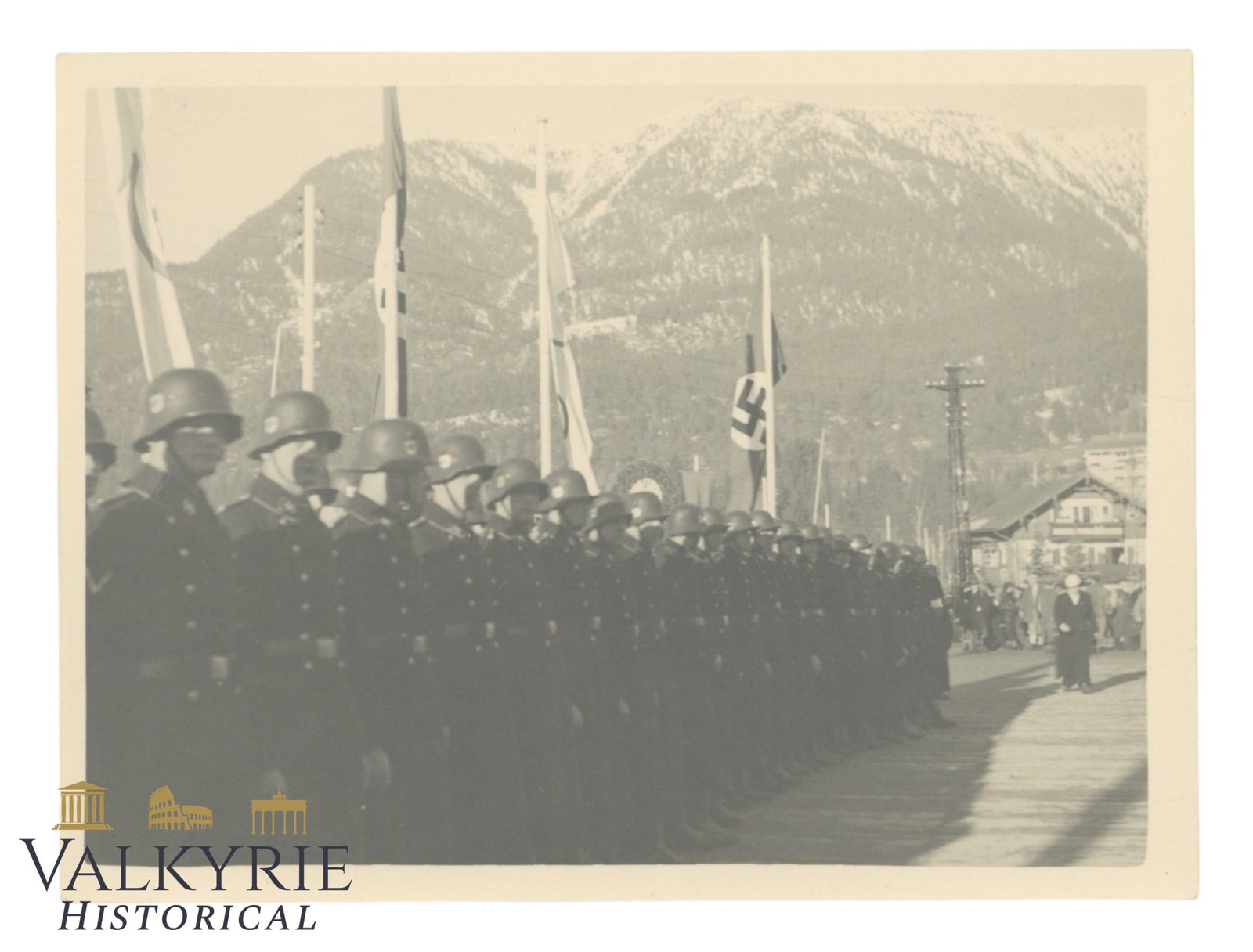 Photo of Waffen SS Soldiers During a Parade Formation Somewhere in Germany: Photo of Waffen SS Soldiers During a Parade Formation Somewhere in Germany. Size: 12x9cm Shipping flat cost $25 it doesn't matter how many items you win. you pay just $25 for shipping.