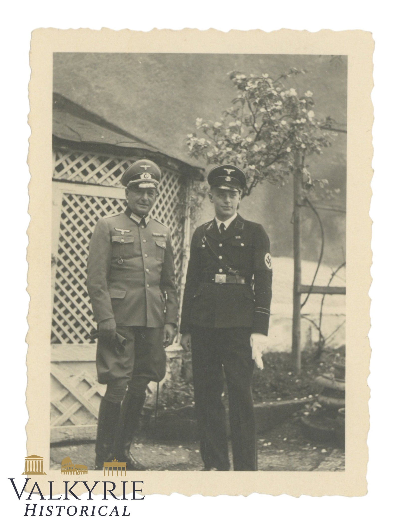 German Photo of Father and Son With Wehrmacht and Allgemeine SS Uniforms Posing For the Camera: German Photo of Father and Son With Wehrmacht and Allgemeine SS Uniforms Posing For the Camera. Size: 9x6cm Shipping flat cost $25 it doesn't matter how many items you win. you pay just $25 for