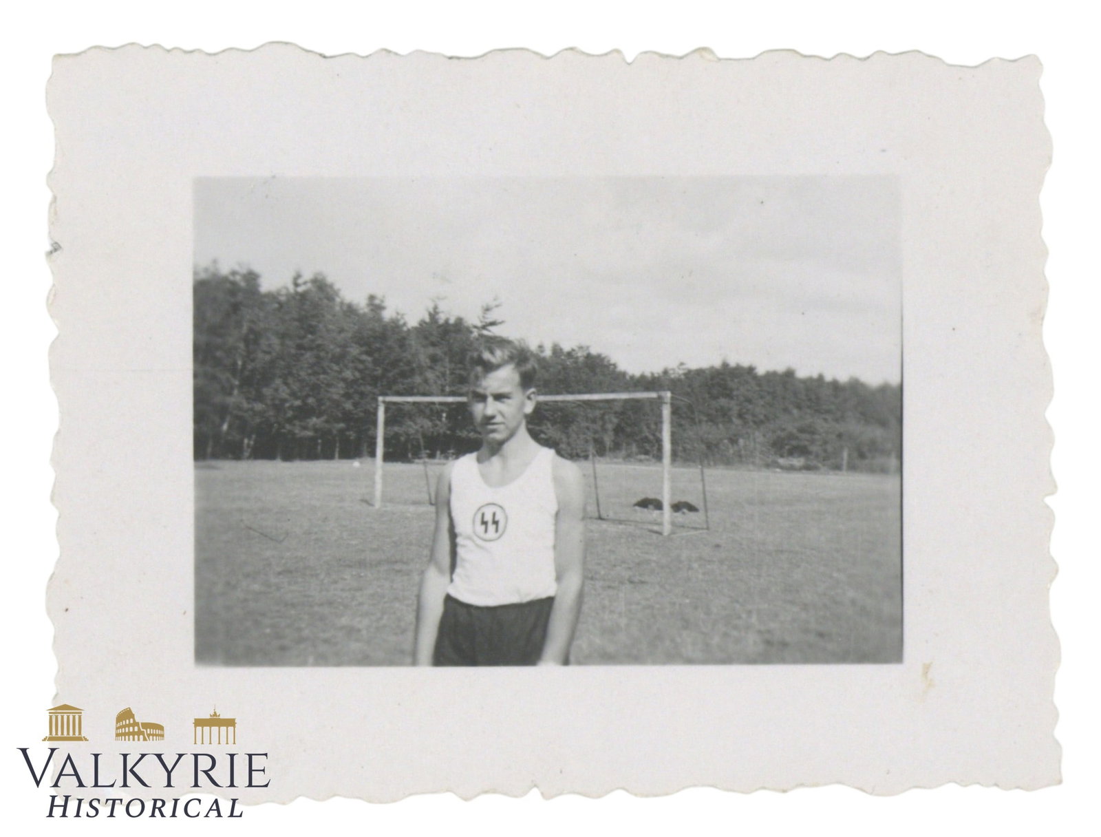 Private Taken Photo of an SS Member With the SS Sports T-shit With Runes Patch On It: Private Taken Photo of an SS Member With the SS Sports T-shit With Runes Patch On It. Removed from photo album. Size: 6x4cm Shipping flat cost $25 it doesn't matter how many items you win. you pay