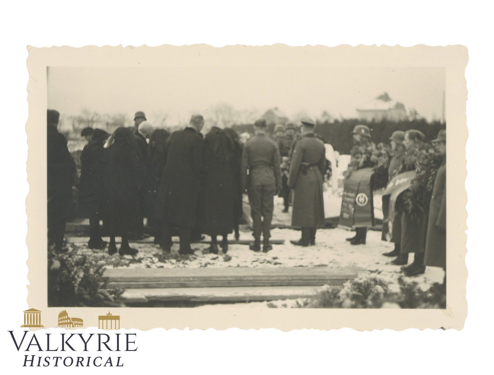 2 Private Taken Photos of a Funeral Ceremony of a Fallen SS Soldier or Officer - 2