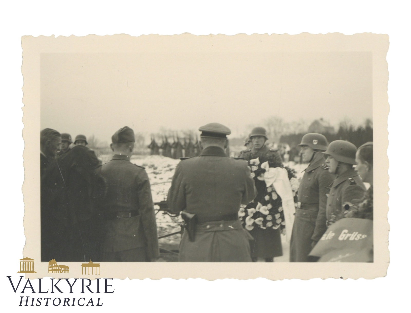 2 Private Taken Photos of a Funeral Ceremony of a Fallen SS Soldier or Officer - 3