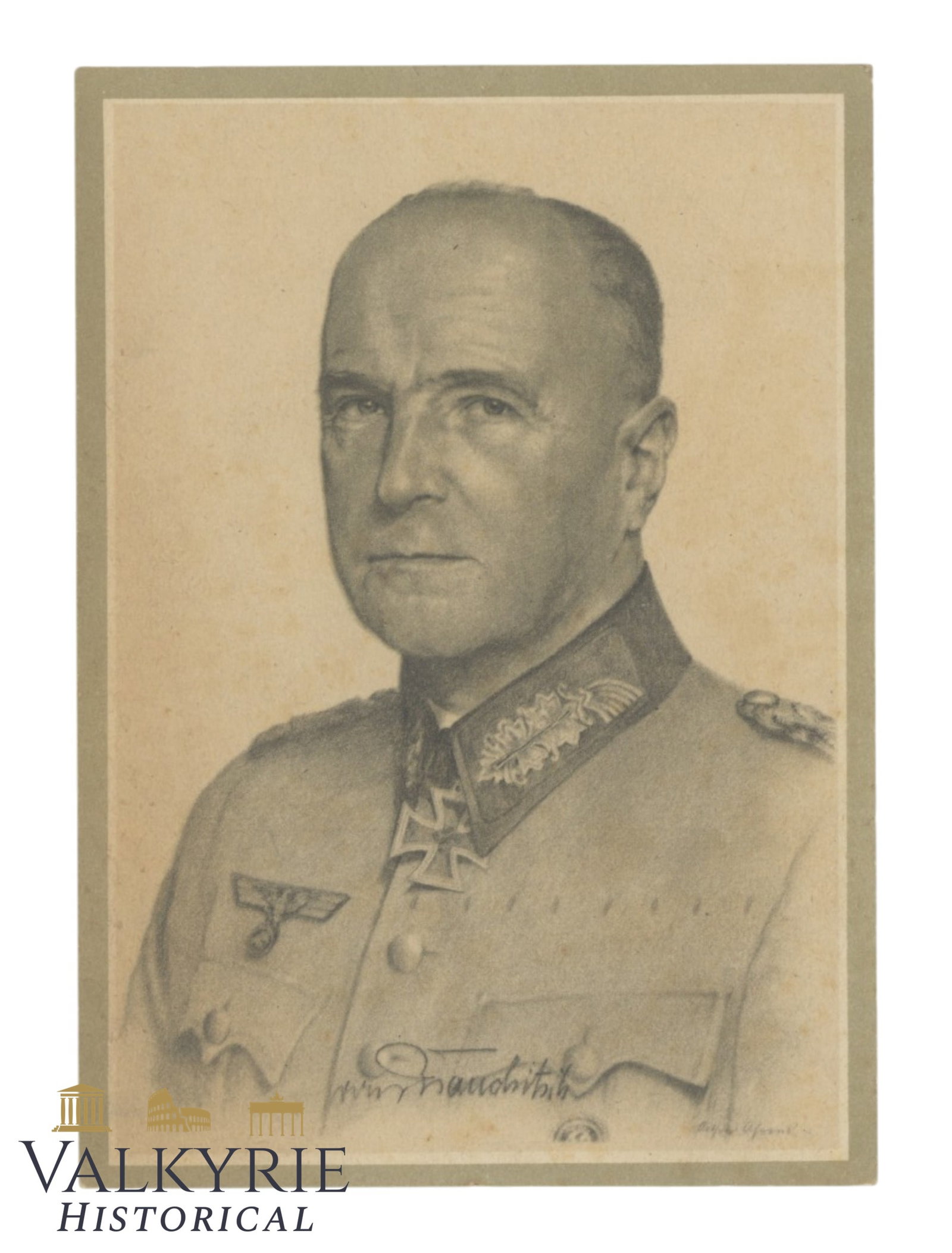 German Postcard With Pencil Drawn Portrait of Wehrmacht Generalfeldmarschall von Brauchitsch: German Postcard With Pencil Drawn Portrait of Wehrmacht Generalfeldmarschall von Brauchitsch. Non-circulated. Size: 15x10,5cm Shipping flat cost $25 it doesn't matter how many items you win. you pay j