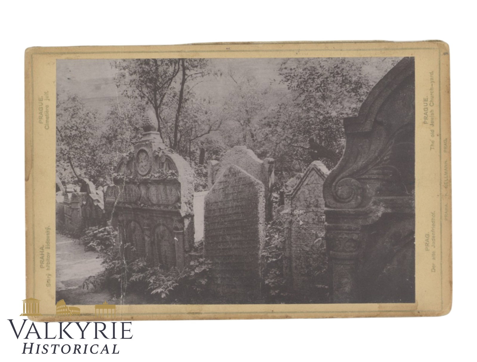 Very Old Photo of the Jewish Cemetery of Prague - XIX or XX Century: Very Old Photo of the Jewish Cemetery of Prague - XIX or XX Century. Rigid cardboard base. Size: 18x10,5cm Shipping flat cost $25 it doesn't matter how many items you win. you pay just $25 for shippin