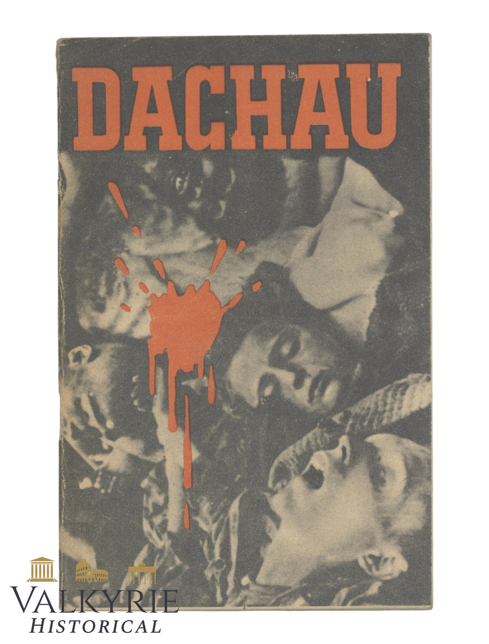 Immediate Post-war Austrian Book "Concentration Camp Dachau": Immediate Post-war Austrian Book "Concentration Camp Dachau". Printed in German in 1945. Illustrated with very shocking photos of corpses and prisoners of the camp. Soft cover. 48 pages. Shipping flat