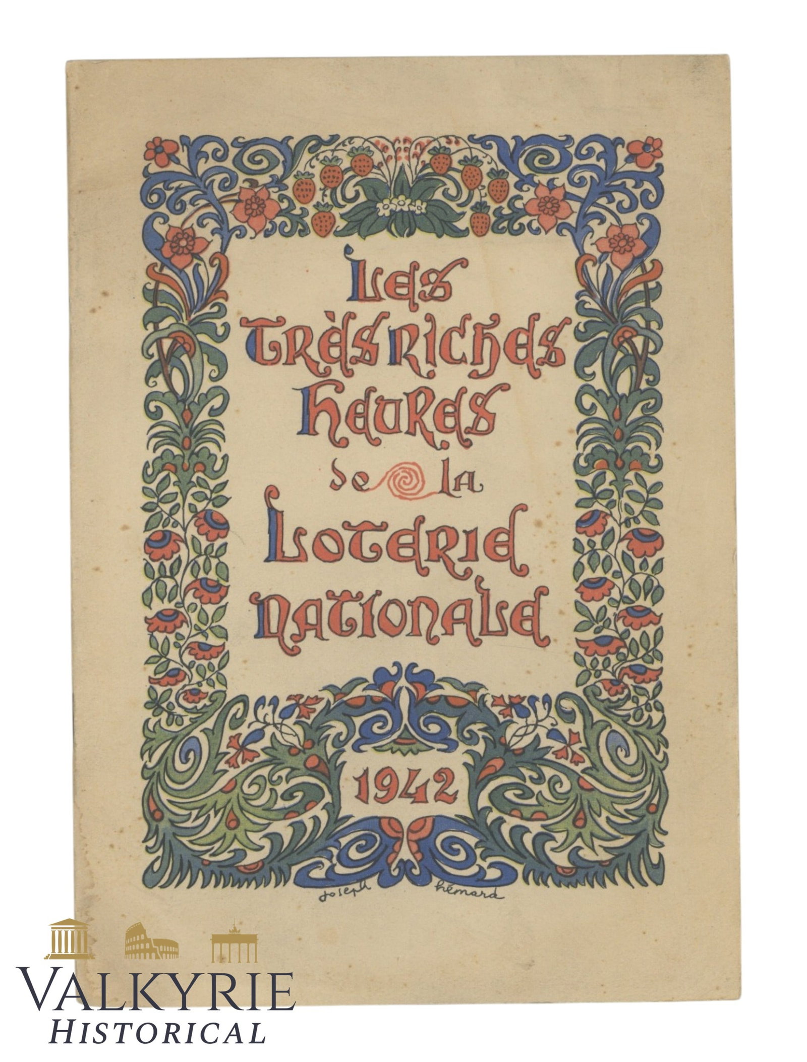 French Booklet Illustrated by Joseph Hemard in 1942 "The Very Rich Hours of the National Lottery" (1 of 10)