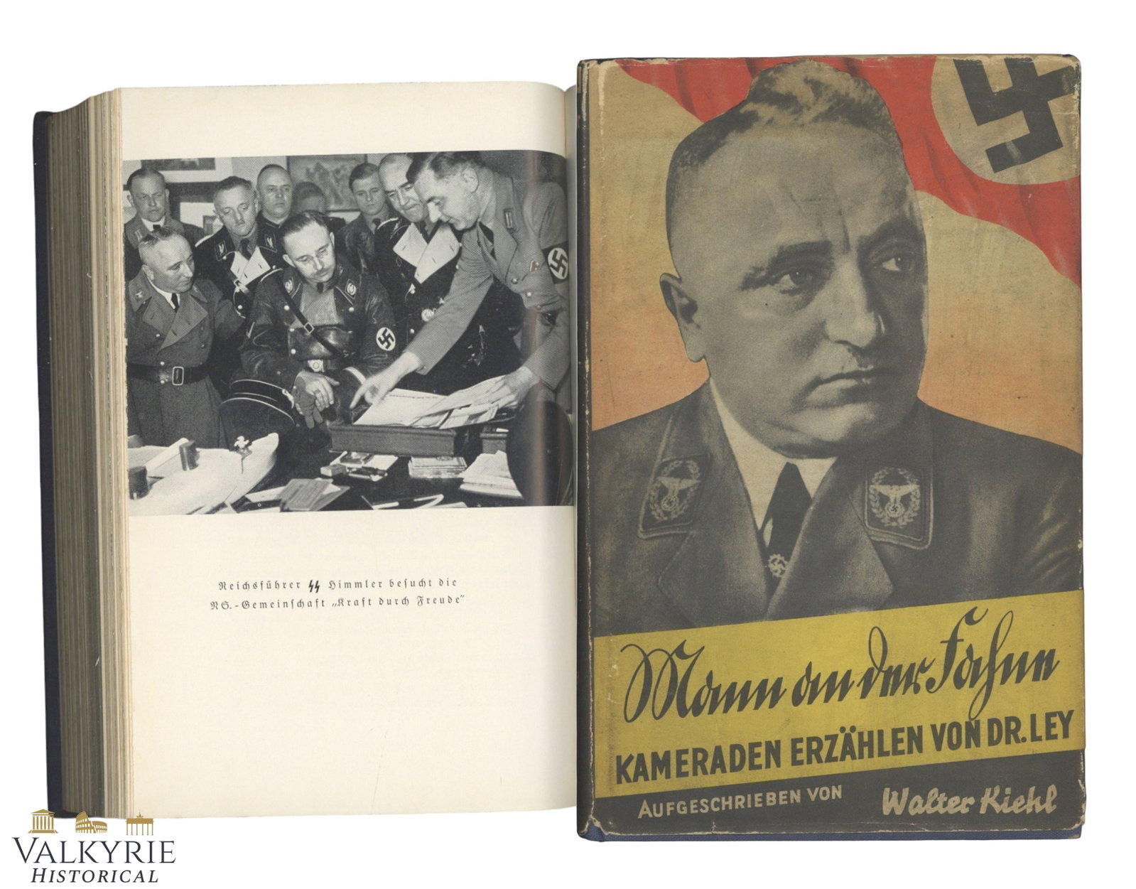 German Book "Man At The Flag. Comrades Tell of Dr. Ley" by Walter Kiehl: German Book "Man At The Flag. Comrades Tell of Dr. Ley" by Walter Kiehl. Year 1938. Hard cover. 301 pages. Illustrated. A book on the Nazi leader of the DAF (German Labour Service) Dr. Robert Ley. Shi