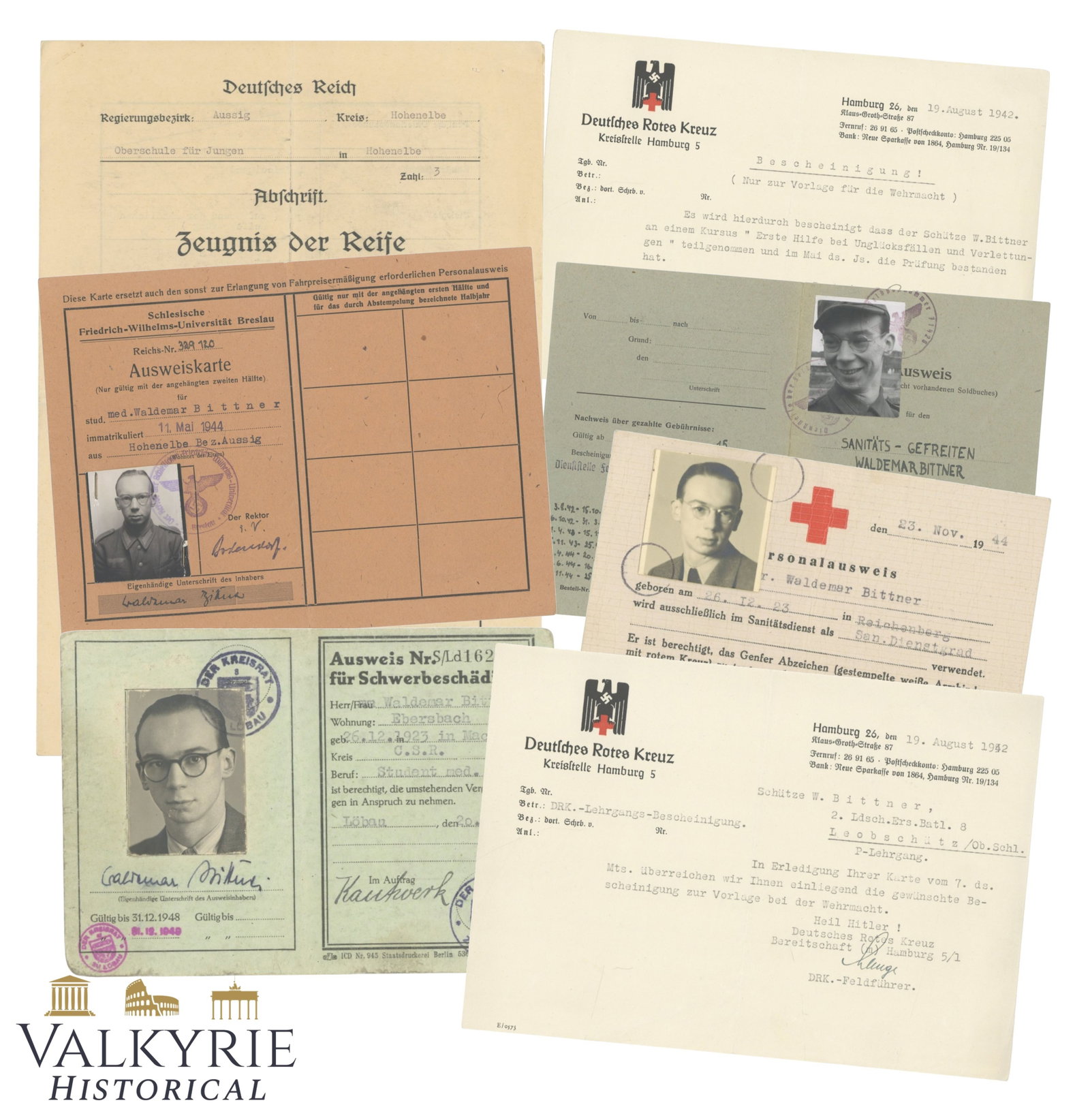 Set of Documents to German Sanitary Gefreiter of the Wehrmacht in the German Red Cross in the Front (1 of 15)