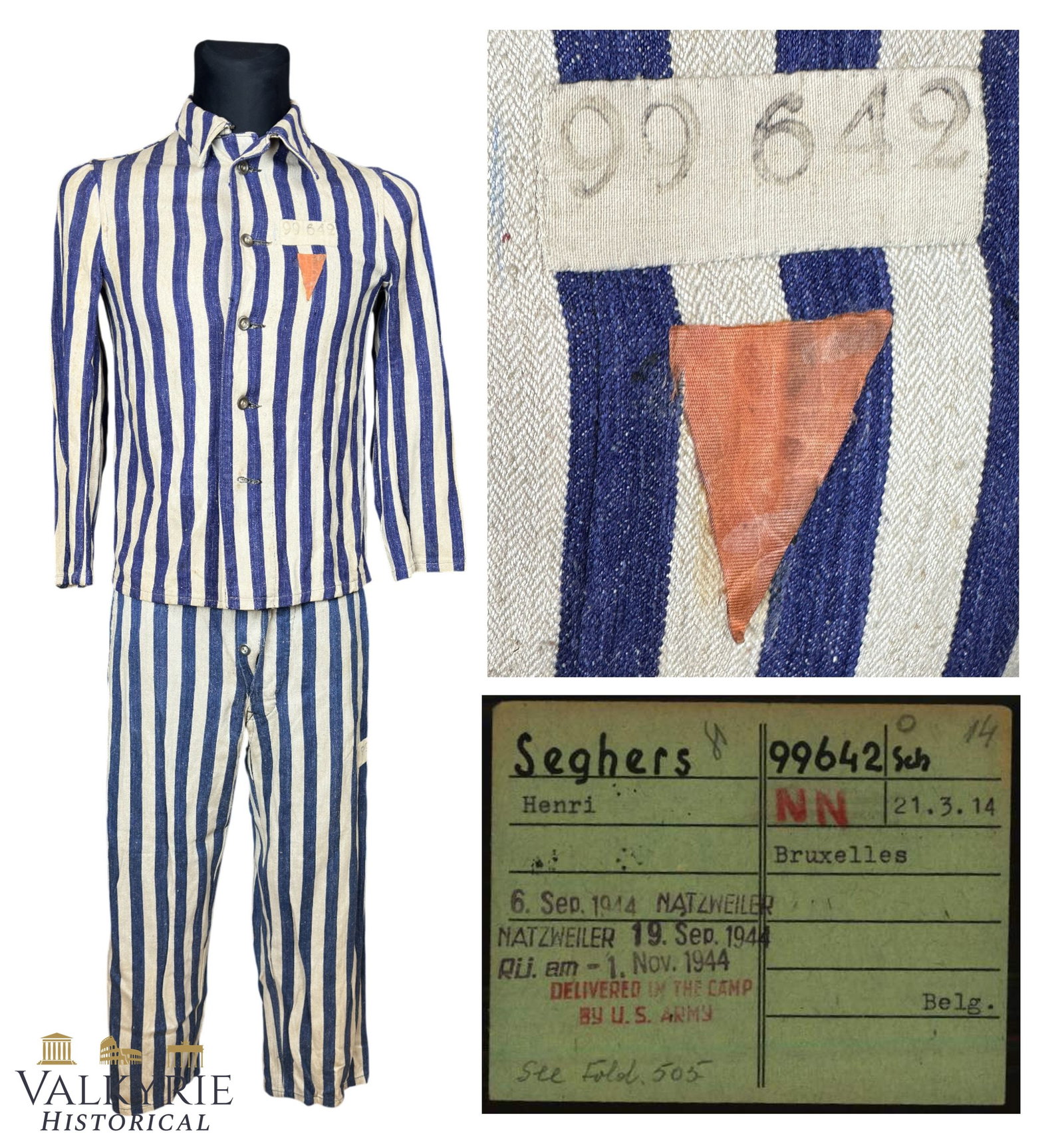 Ultra Rare Clothes Set of Jacket and Pants of a Belgian Political Prisoner in KL Natzweiler-Struthof (1 of 20)