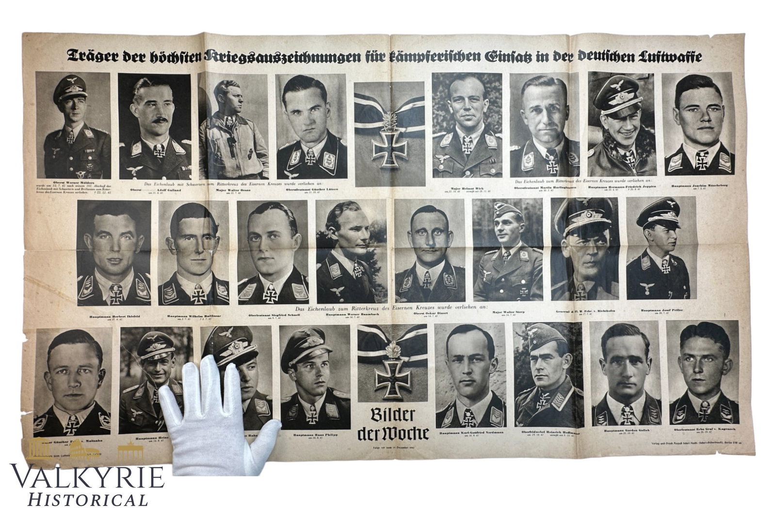 Nazi Propaganda Poster "Bilder der Woche" - Nr. 109 - Year 1941 - "RK Bearers in Luftwaffe" (1 of 9)