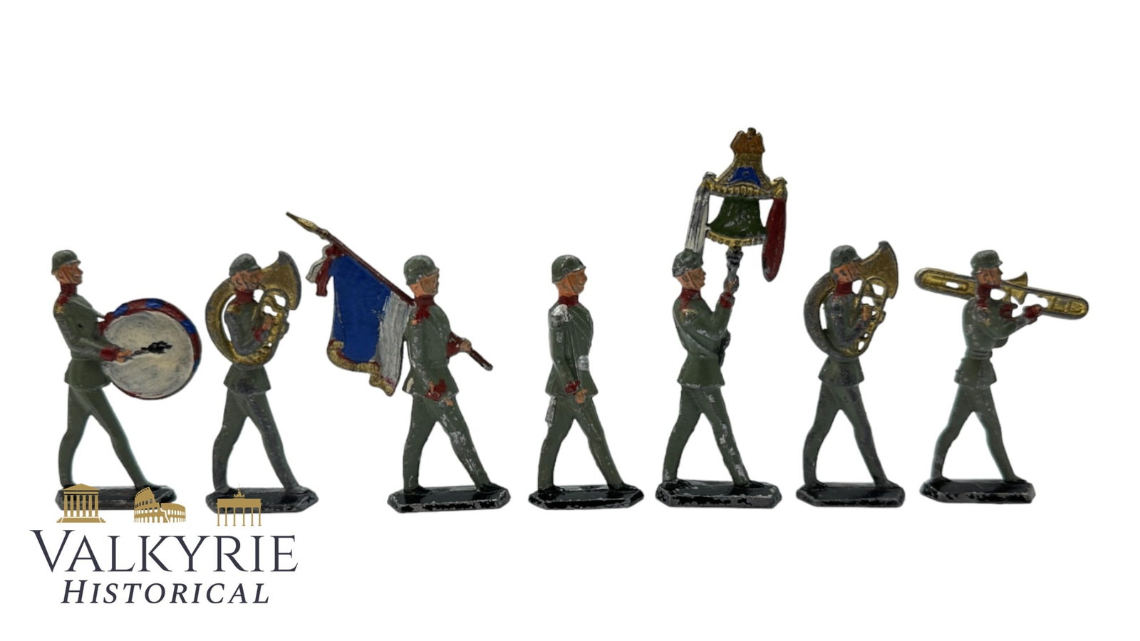 Complete Set of 7 Lead Toy Soldiers of III Reich Period Representing a Wehrmacht Music Band (1 of 17)