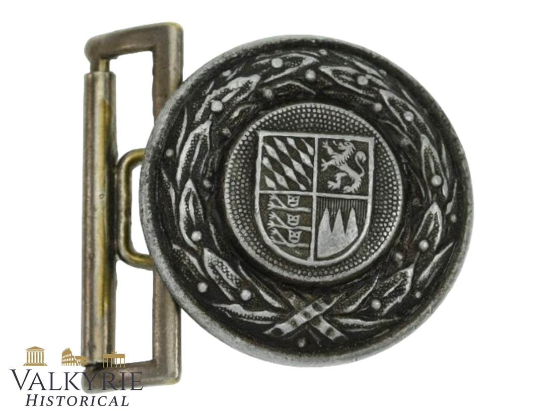 German Officer Fire Brigade Buckle Province of Bavaria: Officer buckle of the fire brigade of the province of Bavaria from the time of the Weimar Republic, 1919 to 1936, rare, belt lock made of punched aluminum, embossed with "O & C ges. gesch." (Overhoff 