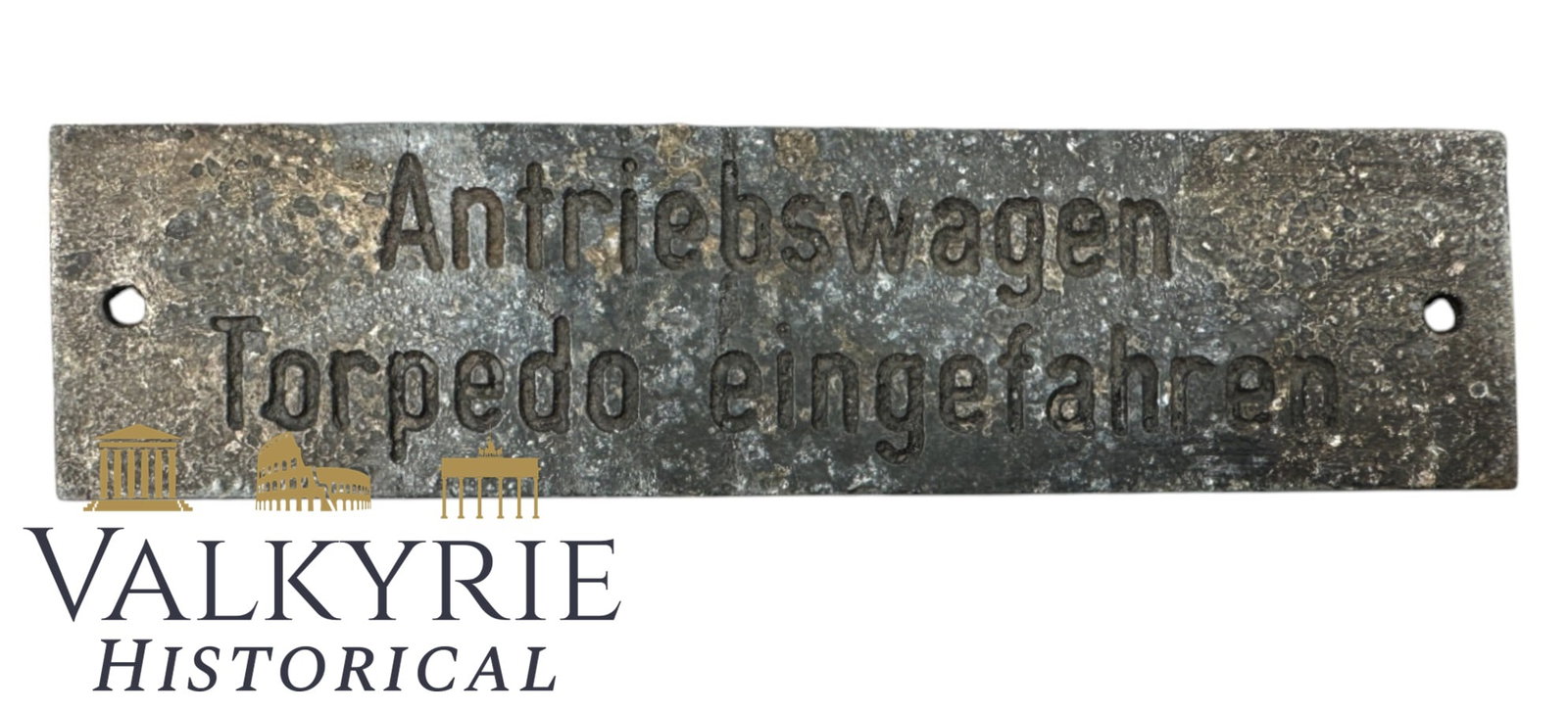 Relic Condition Metal Sign "Drive Car Torpedo Retracted" From German U-Boot (1 of 4)