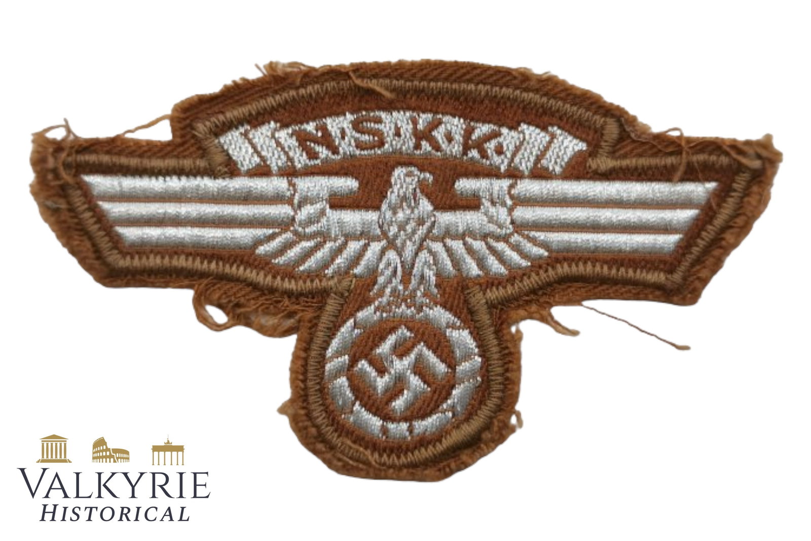 NSKK Sleeve Eagle (Armelabzeichen) (National Socialist Motor Corps): The development of the NSKK, National Sozialistisches Kraftfahr Korps (National Socialist Motor Corps), can be traced back to 1923 when the SA introduced a Kraftfahr Abteilung (Motor Section) to trans
