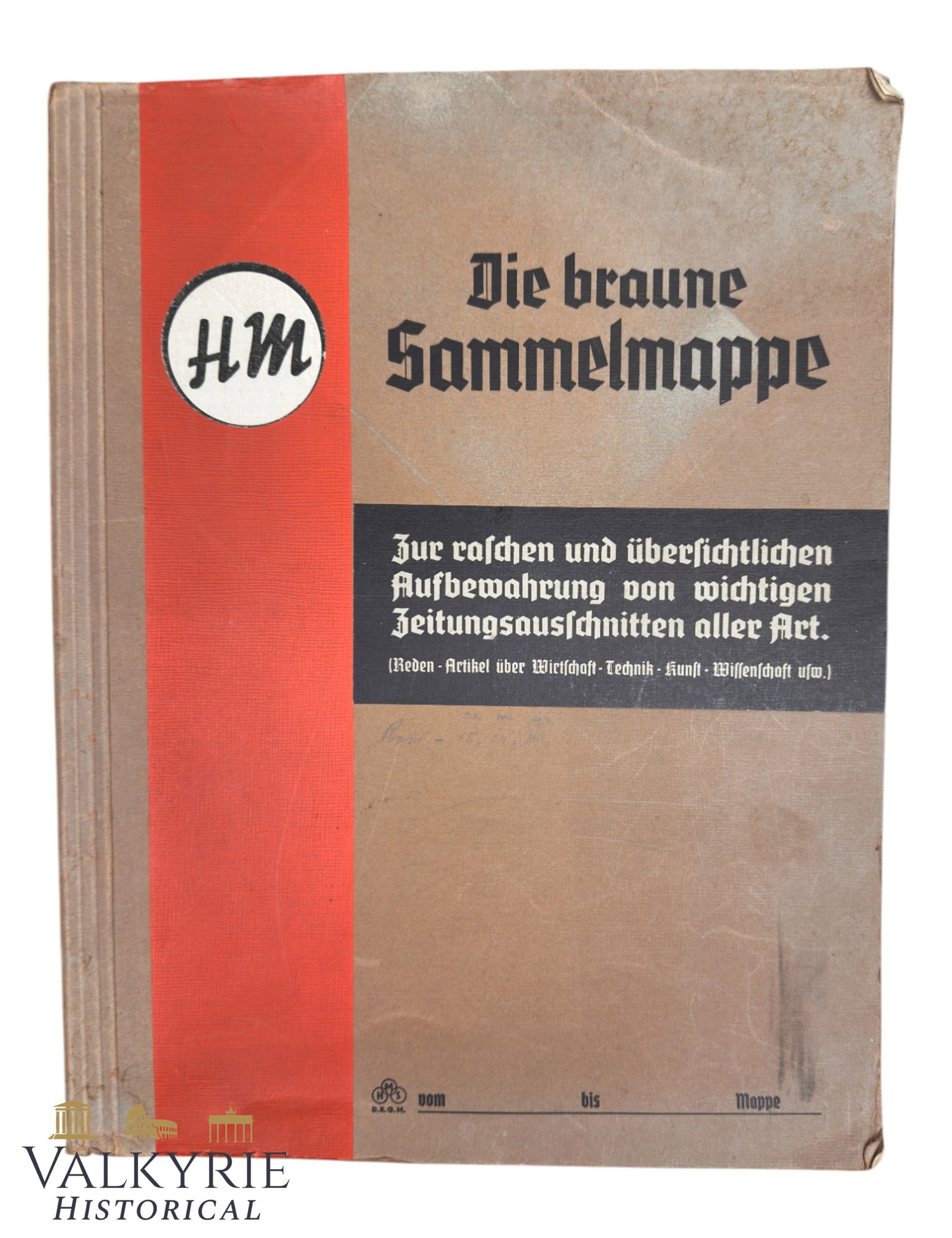 III Reich Period Empty Folder Called "The Brown Folder" With Accessories For Clippings Collecting (1 of 5)