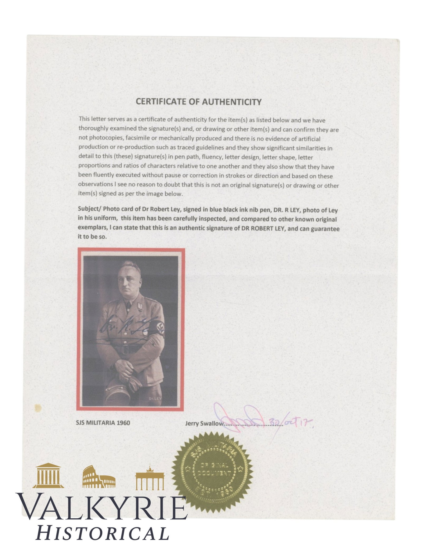 Signed Dr. Robert Ley Photograph - 6