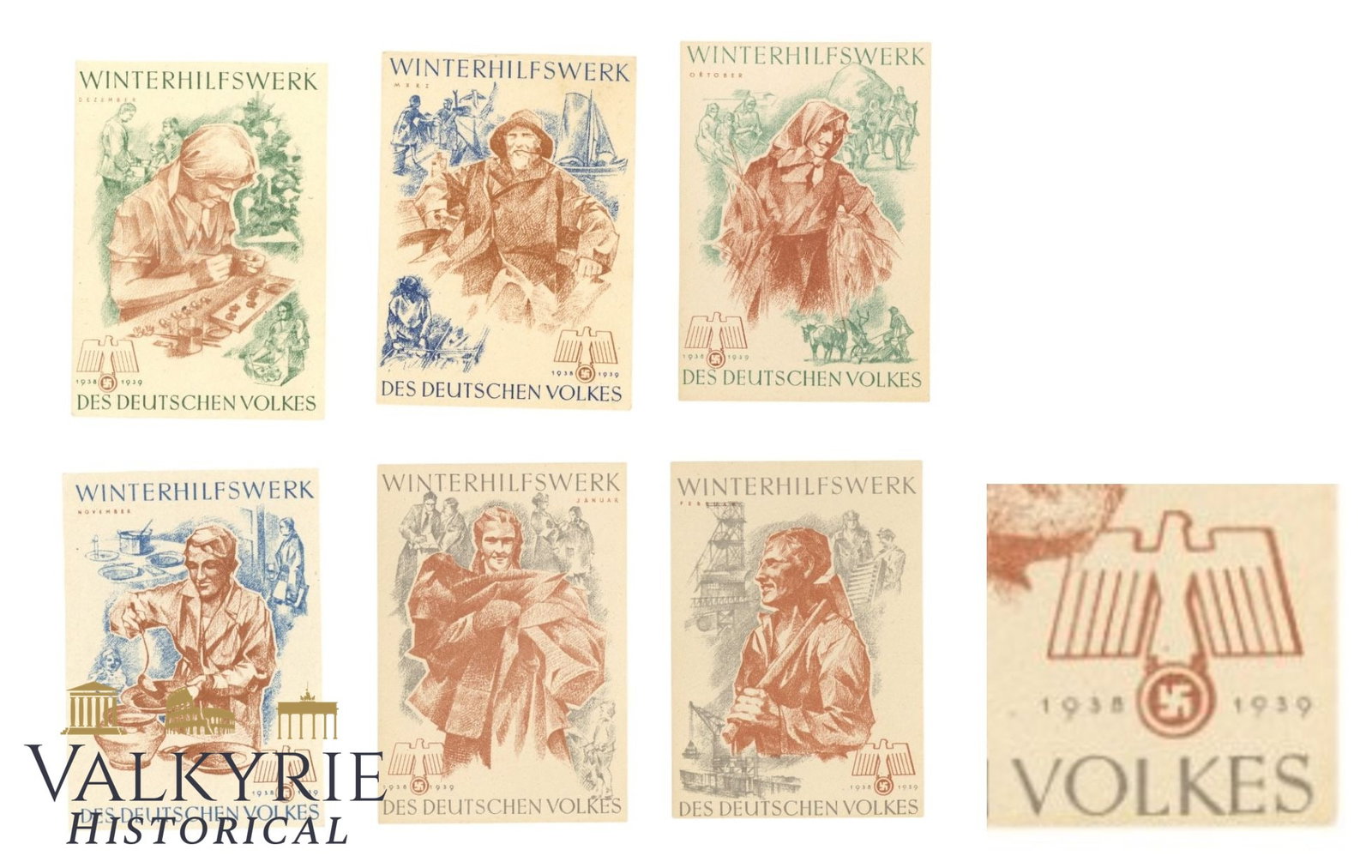 6 Different Propaganda Leaflets of the WHW Campaign During Winter of 1938/39 (1 of 3)
