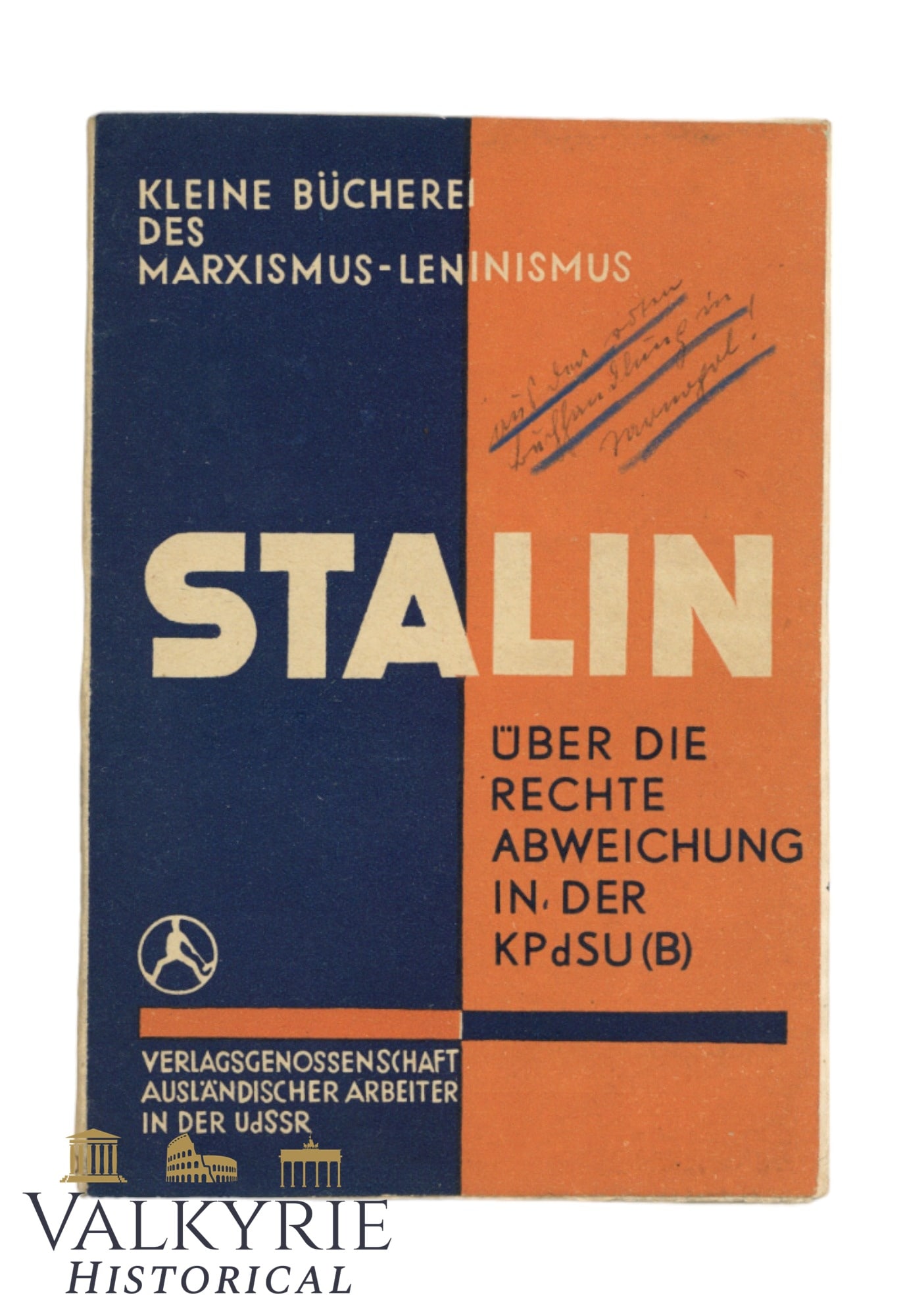 Book With Transcription of Josef Stalin's Speech "About the Right Deviation in the CPSU (B)" 1932: Book With Transcription of Josef Stalin's Speech "About the Right Deviation in the CPSU (B)". Published in 1932 in Moscow by the Publishing House of the Association in the USSR. Soft cover. Foreign