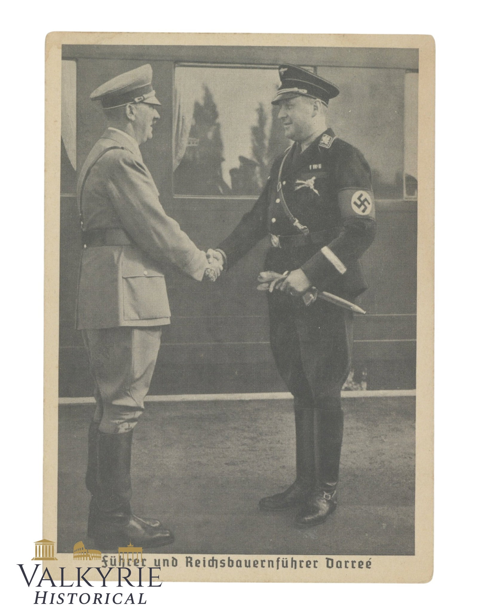 German Nazi Propaganda Postcard Showing Hitler With Minister Walther Darre - Non-circulated (1 of 2)