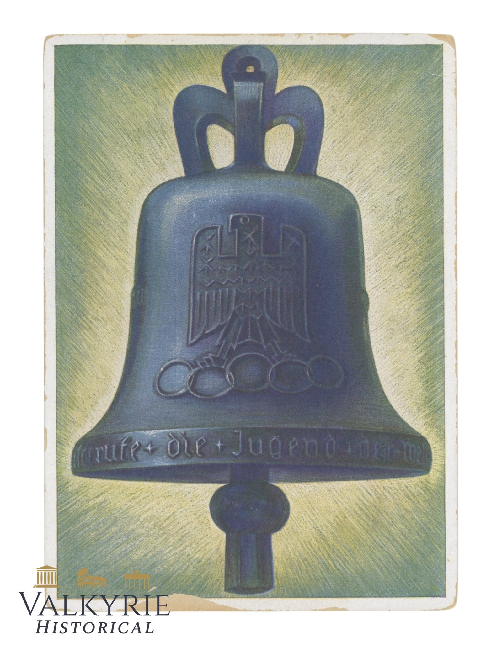 German Postcard Commemorating 1936 Olympic Games "I Call The Youth of the World" (1 of 2)