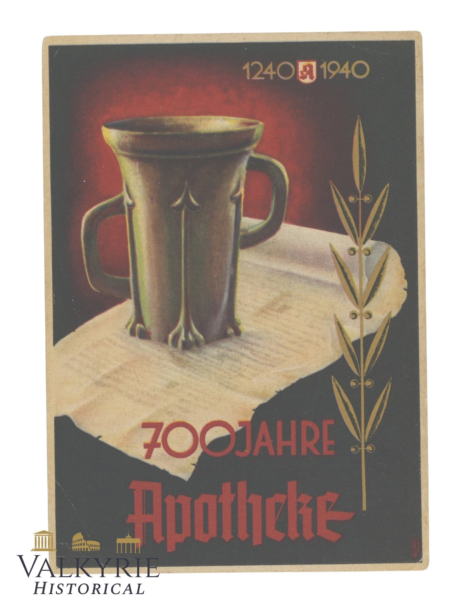 German Commemorative Postcard of the 700 Aniversary of the Apotheke (German Pharmacy) (1 of 2)