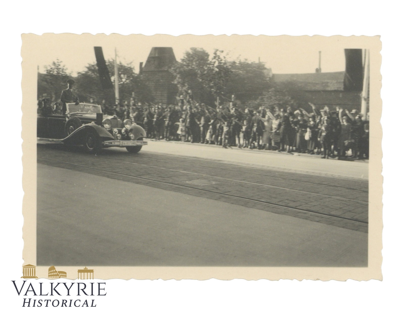 Private Taken Photo of Adolf Hitler During an Official Visit Greeting the Crowd From His Famous Car: Private Taken Photo of Adolf Hitler During an Official Visit Greeting the Crowd From His Famous Car. All items for this auction will be shipping from Europe. Shipping cost $25 it doesn't matter how ma