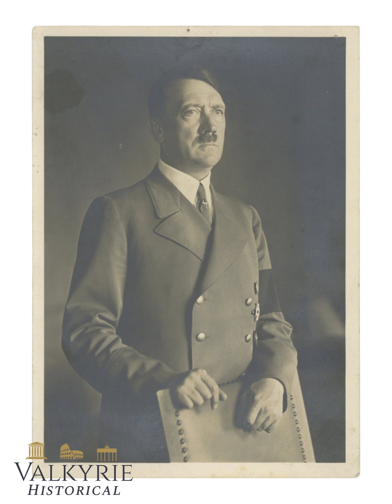 Excellent Adolf Hitler's Official Portrait of Heinrich Hoffmann Posing As Reich Chancellor (1 of 2)
