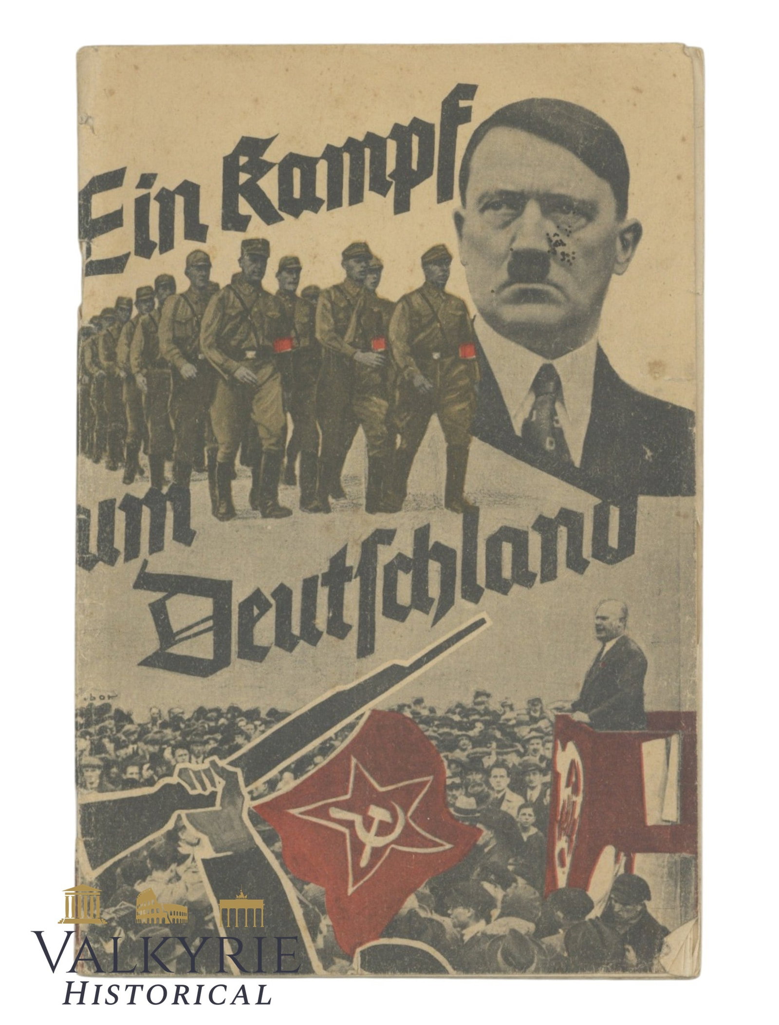 German Propaganda Book "A Battle For Germany" by Hugo Fischer: German Propaganda Book "A Battle For Germany" by Hugo Fischer. Soft cover. 32 pages. Year 1933. 24 photos and illustrations. All items for this auction will be shipping from Europe. Shipping cost $25 