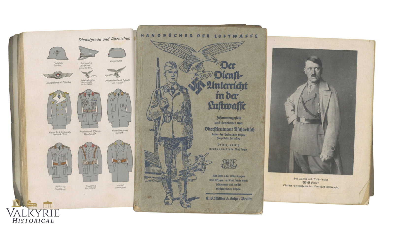 German Book "Air Force Service Instruction" of the Series "Air Force Handbooks": German Book "Air Force Service Instruction" of the Series "Air Force Handbooks" by Oberstleutnant Tschoeltsch. Soft cover. Illustrated. 1937. 285 pages. All items for this auction will be shipping fro