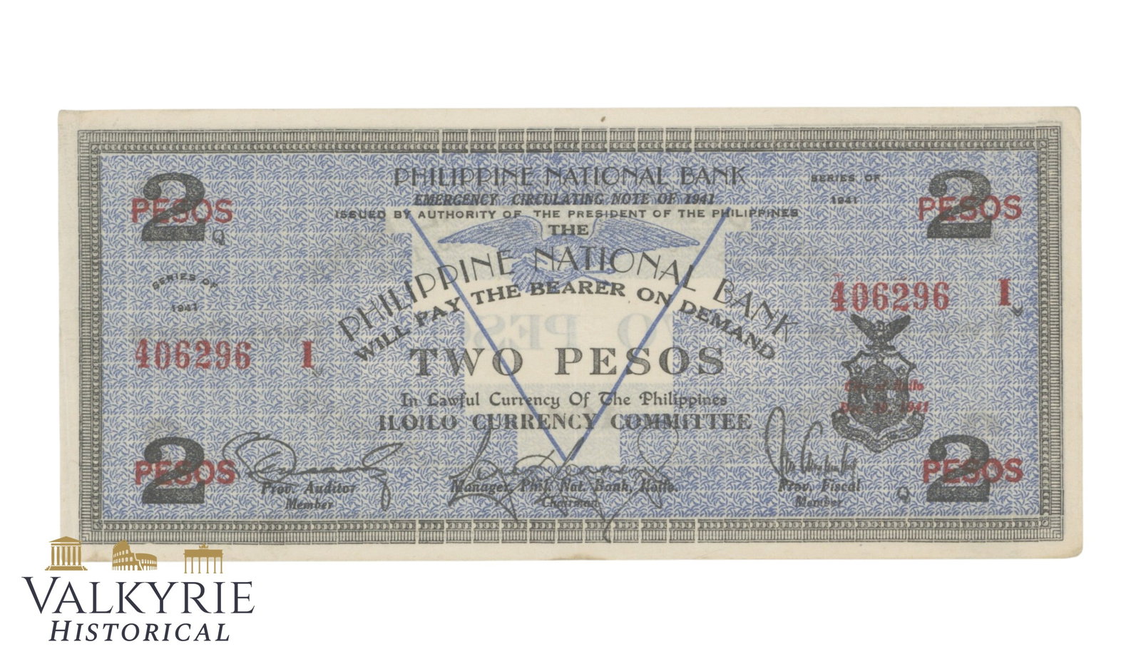 Philippines – Iloilo 2 pesos 1941, Pick – S306a, VF (1 of 2)