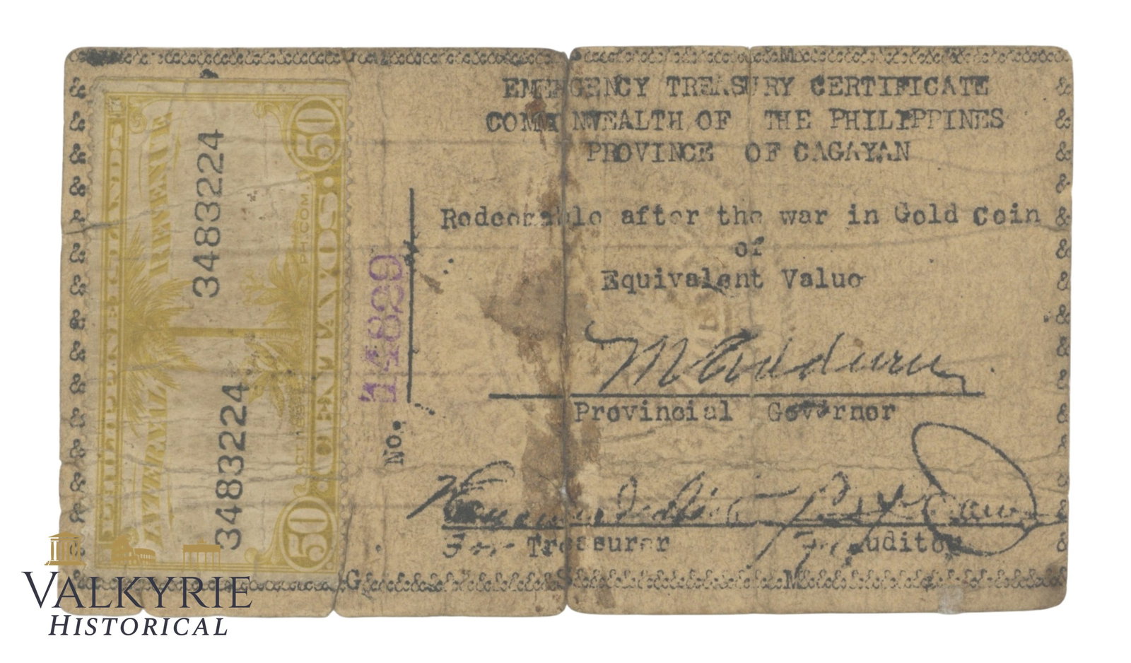 Philippines - Cagayan, 50 centavos 1942 Pick S163, F: Philippines - Cagayan, 50 centavos 1942 Pick S163, F ,Shipping flat cost $25 it doesn't matter how many items you win. you pay just $25 for shipping.