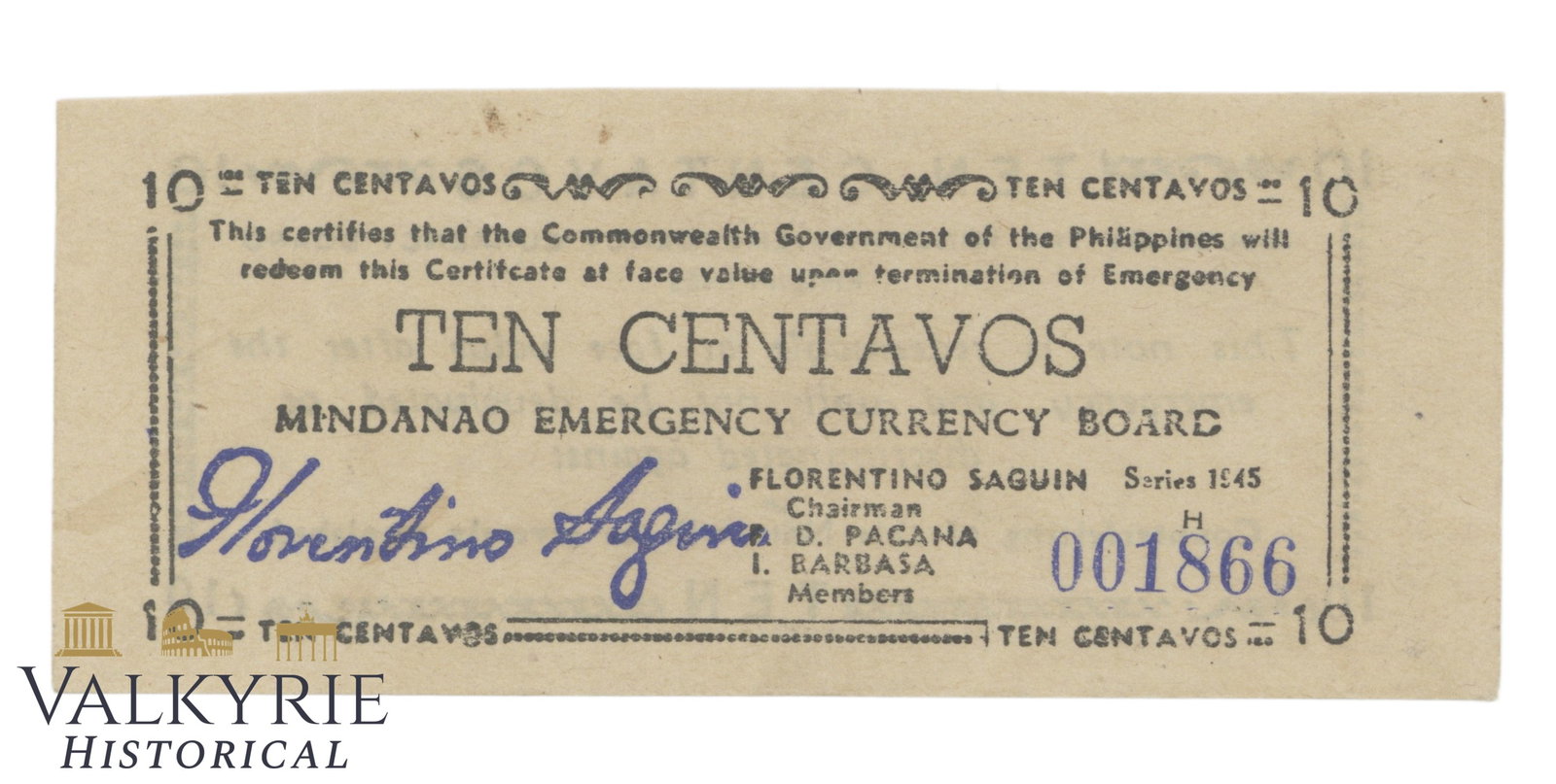 Philippines – Mindanao, 10 Centavos, 1945, Pick S532a, VF: Philippines – Mindanao, 10 Centavos, 1945, Pick S532a, VF . Shipping flat cost $25 it doesn't matter how many items you win. you pay just $25 for shipping.