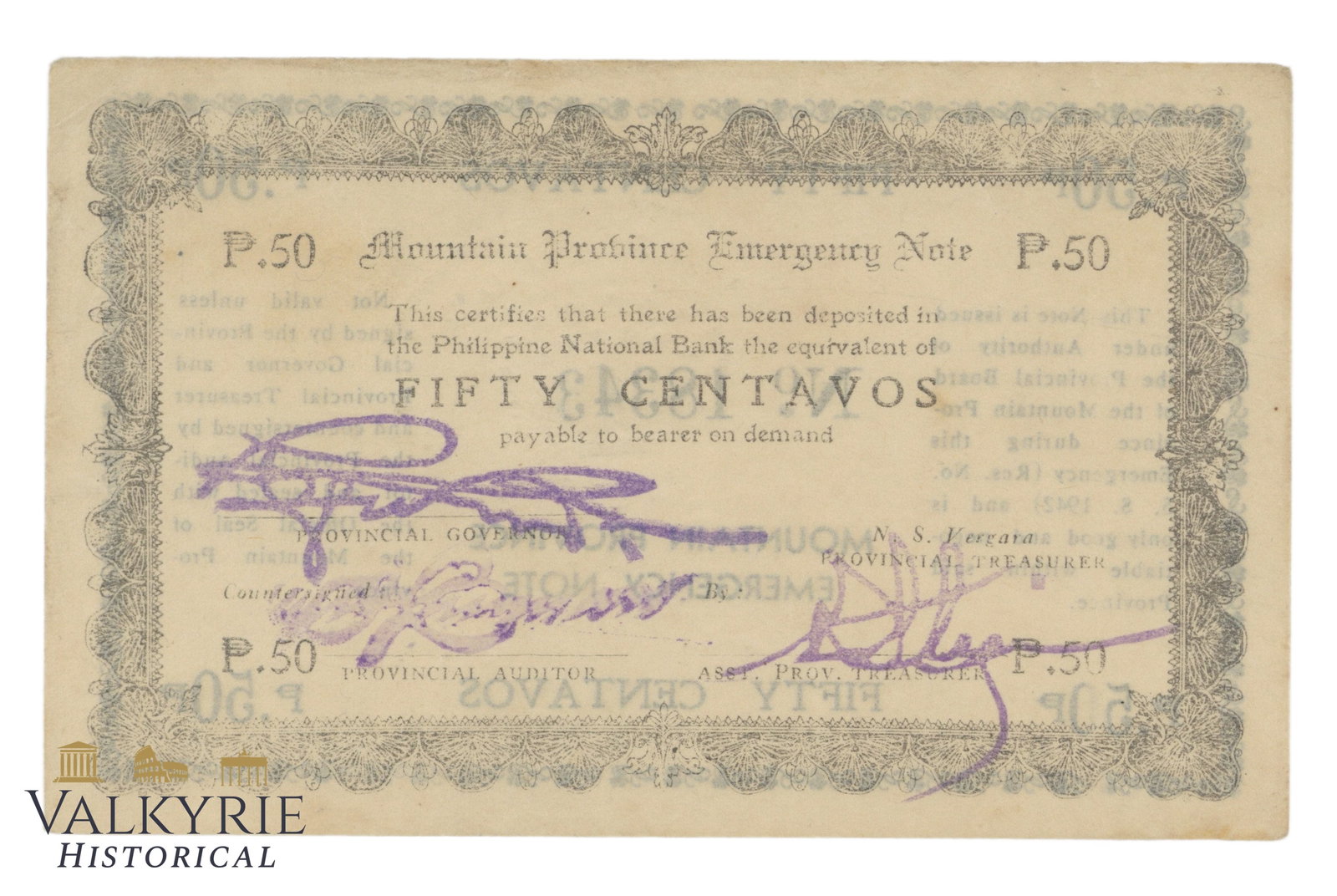 Philippines - Mountain Province, 50 Centavos, Pick S594a, XF/EF (1 of 2)