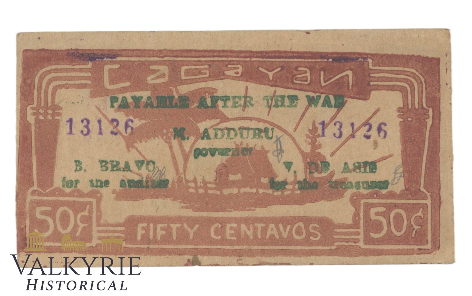 Philippines – Cagayan, 50 Centavos, 1942, Pick S176a, F, (1 of 2)