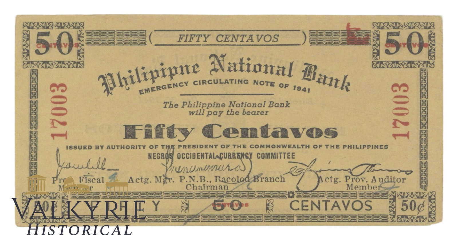 Philippines – Negros Occidental, 50 Centavos – Error - Philipipne, 1941, Pick S623x, XF/EF,: Philippines – Negros Occidental, 50 Centavos – Error - Philipipne, 1941, Pick S623x, XF/EF, Shipping flat cost $25 it doesn't matter how many items you win. you pay just $25 for shipping.