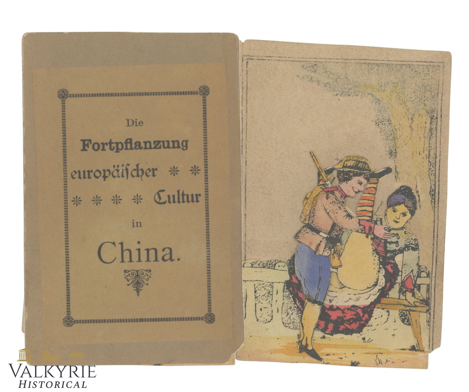 "Mechanical postcard" depicting European culture in China. (1 of 4)