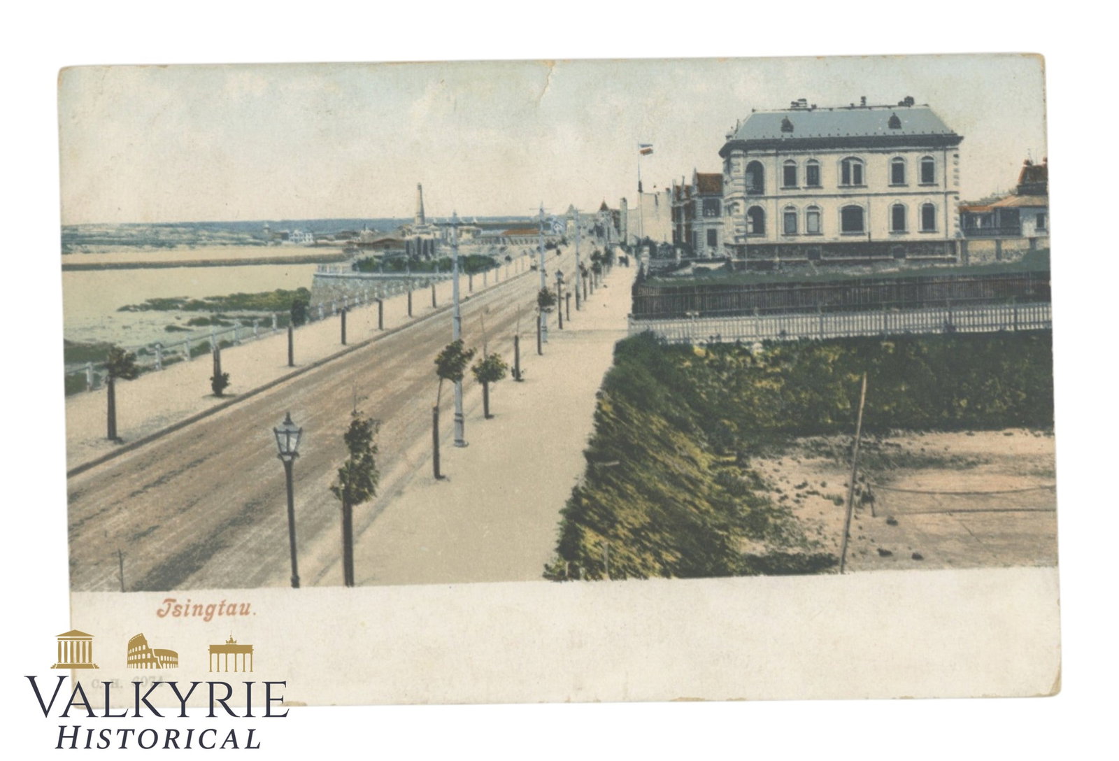 China Tsingtau (Qingdao) View of the Promenade circa 1900. (1 of 2)