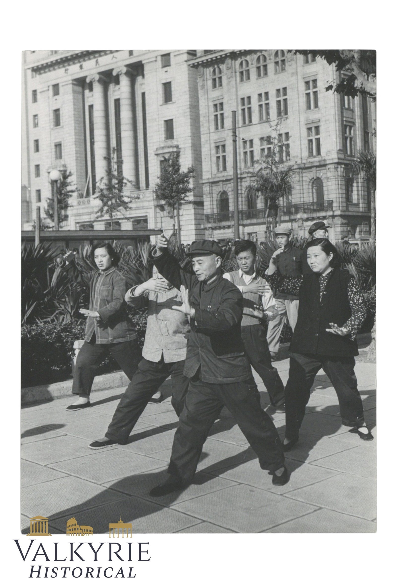 Arczynski Artistic Photograph: Shanghai People Exercising on China Street, from the 1950s.: Arczynski Artistic Photograph: Shanghai People Exercising on China Street, from the 1950s.The photographer was made by:Stefan Arczynski (31 July 1916 – 28 August 2022) was a Polish photographer, pho