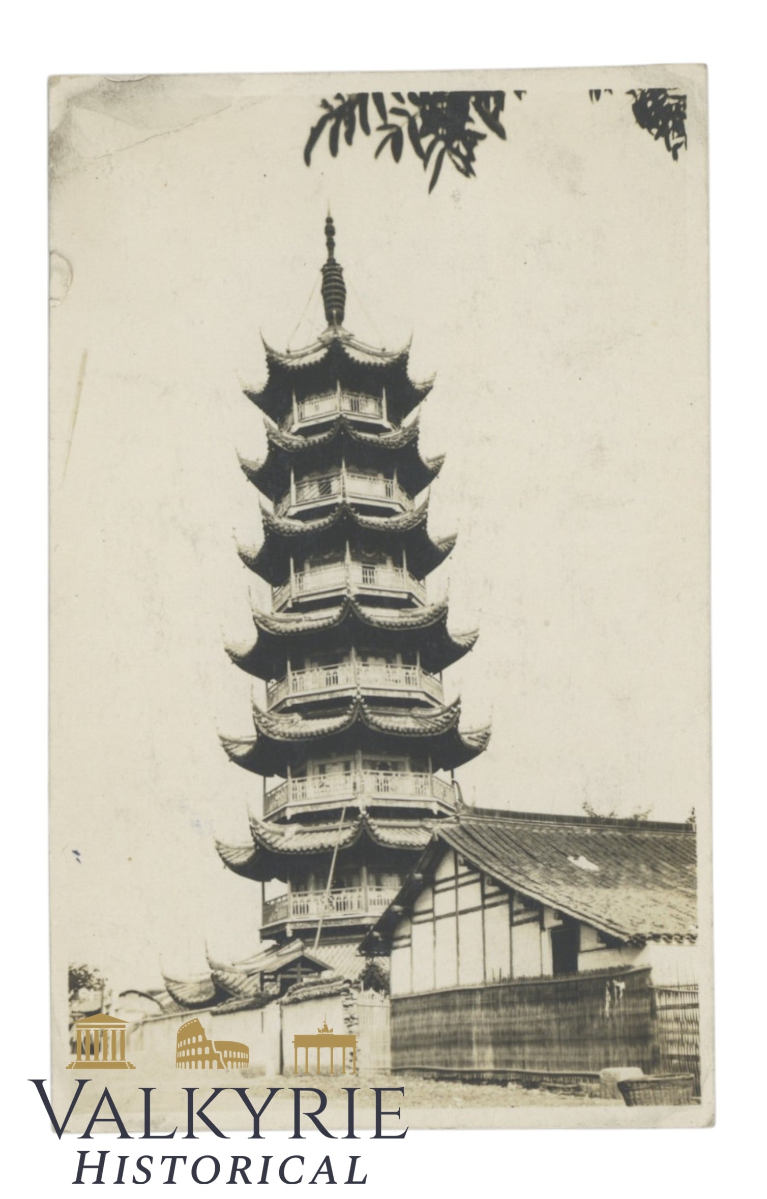 Shanghai China Longhua Pagoda Photo postcard around 1910 . (1 of 2)