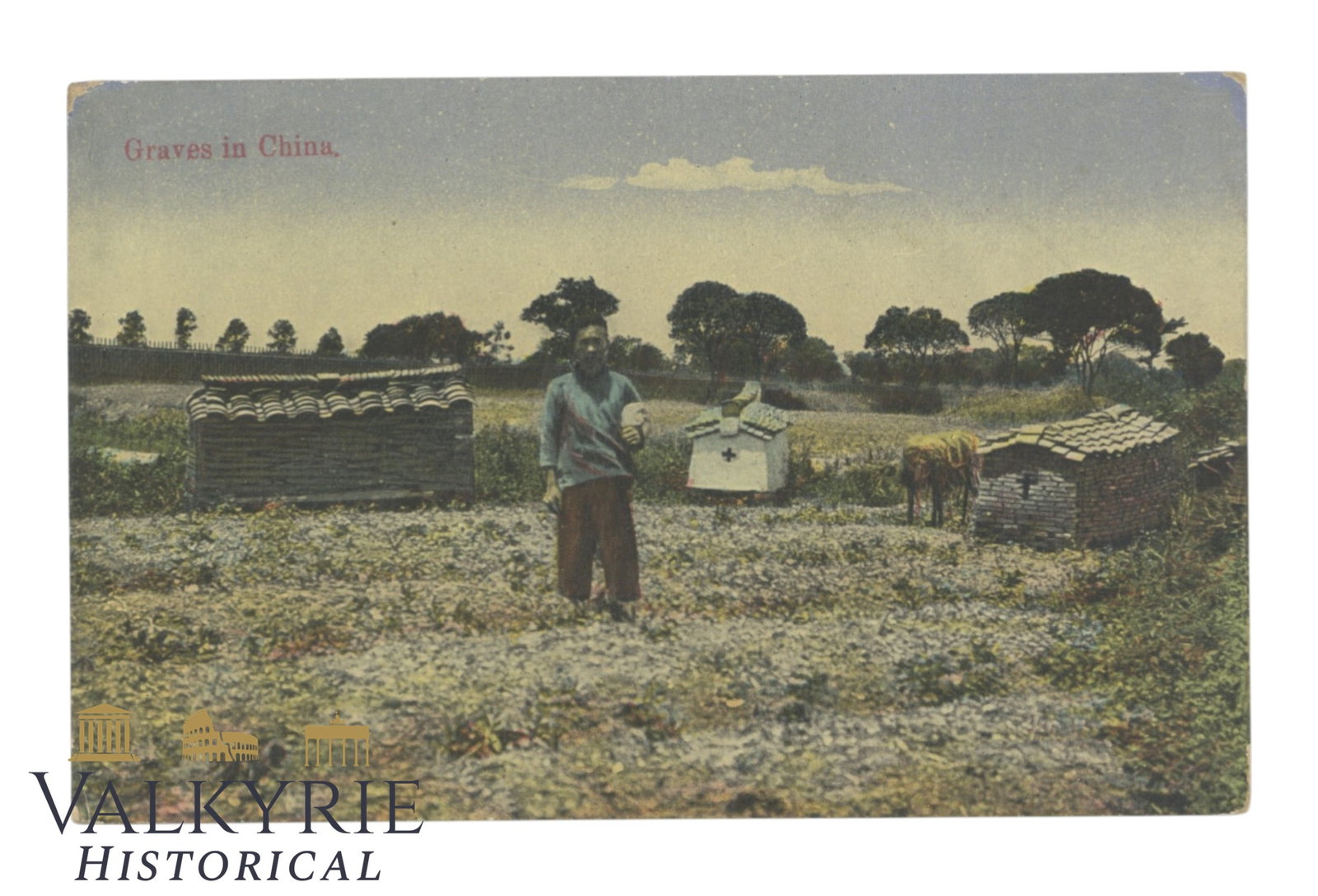 China - Graves of China - circa 1910.: China - Graves of China - circa 1910. Flat shipping cost $25; it doesn't matter how many items you win. You pay just $25 for shipping.