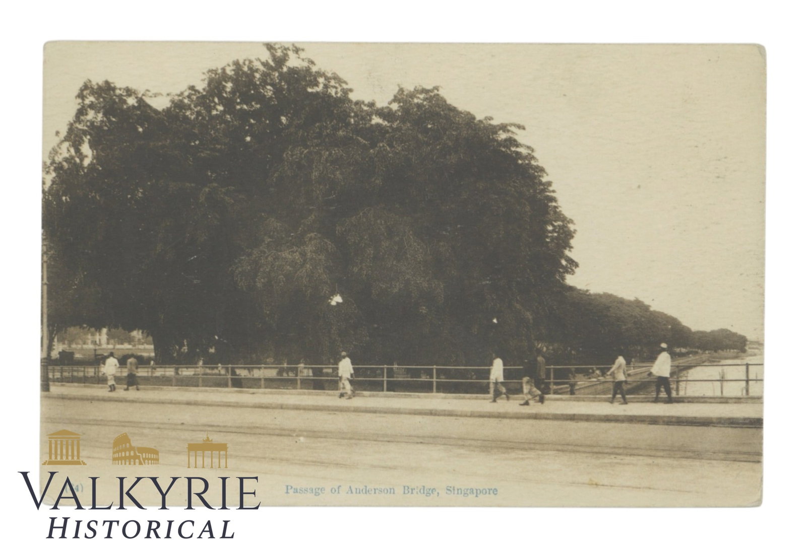 Singapore -Passage of Anderson Bridge - around 1920. (1 of 2)