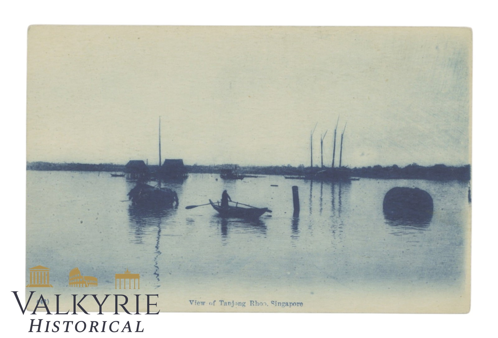 Singapore - View of Tanjong Rhoo- around 1920.: Singapore - View of Tanjong Rhoo- around 1920. Shipping flat cost $25 it doesn't matter how many items you win. you pay just $25 for shipping.