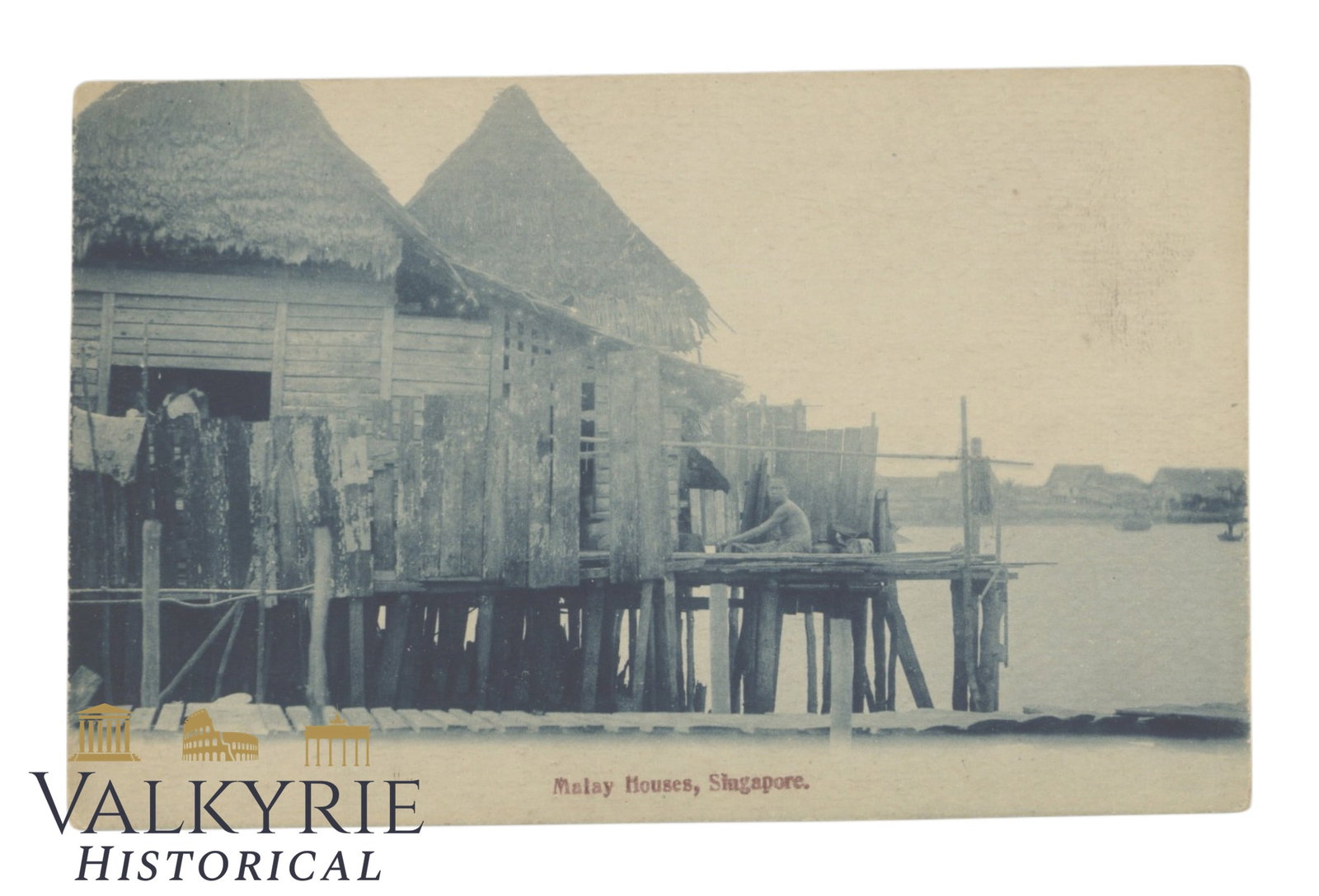 Singapore - Malay Houses - around 1920.: Singapore - Malay Houses - around 1920. Shipping flat cost $25 it doesn't matter how many items you win. you pay just $25 for shipping.