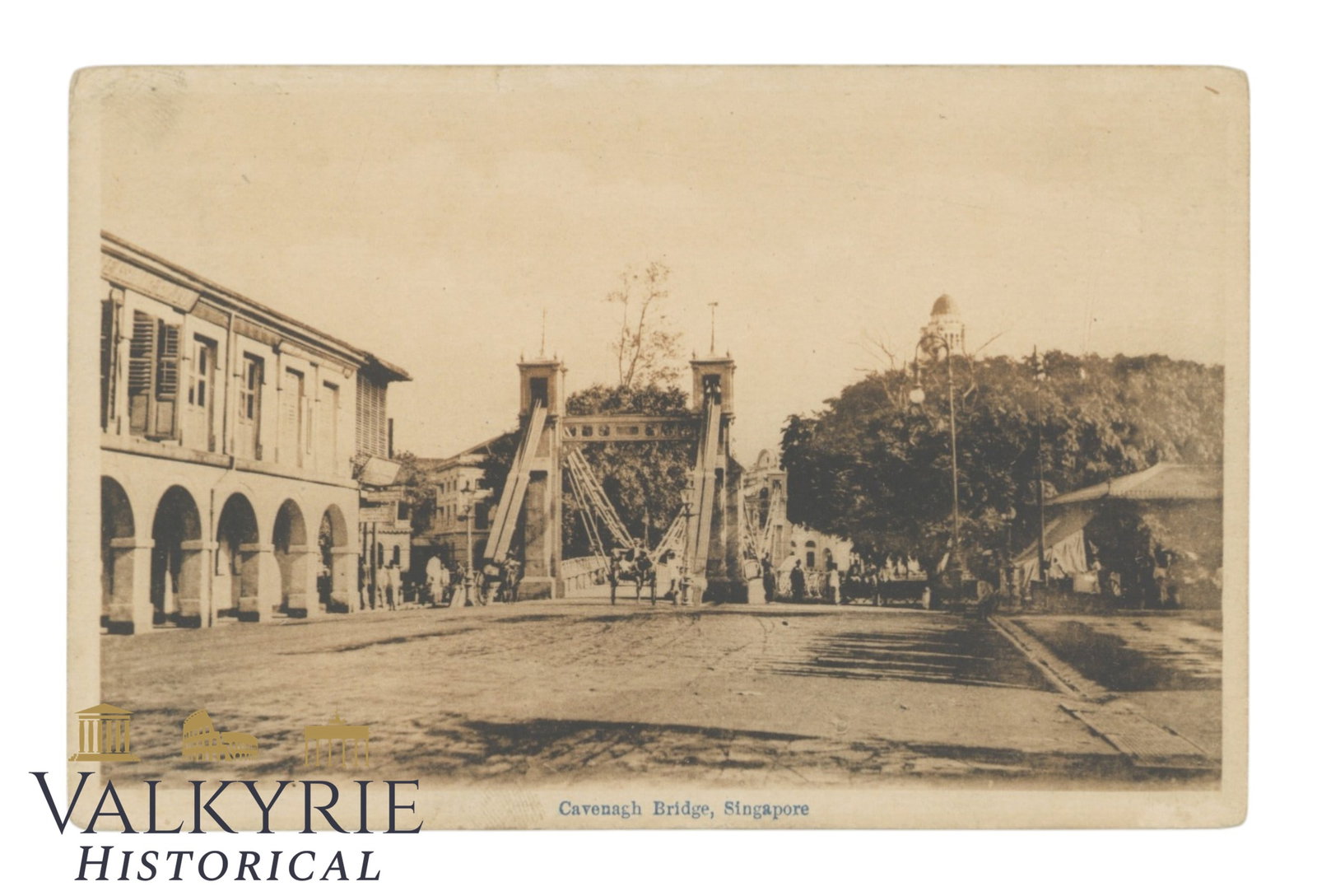 Singapore - Cavanagh Bridge - around 1920. (1 of 2)